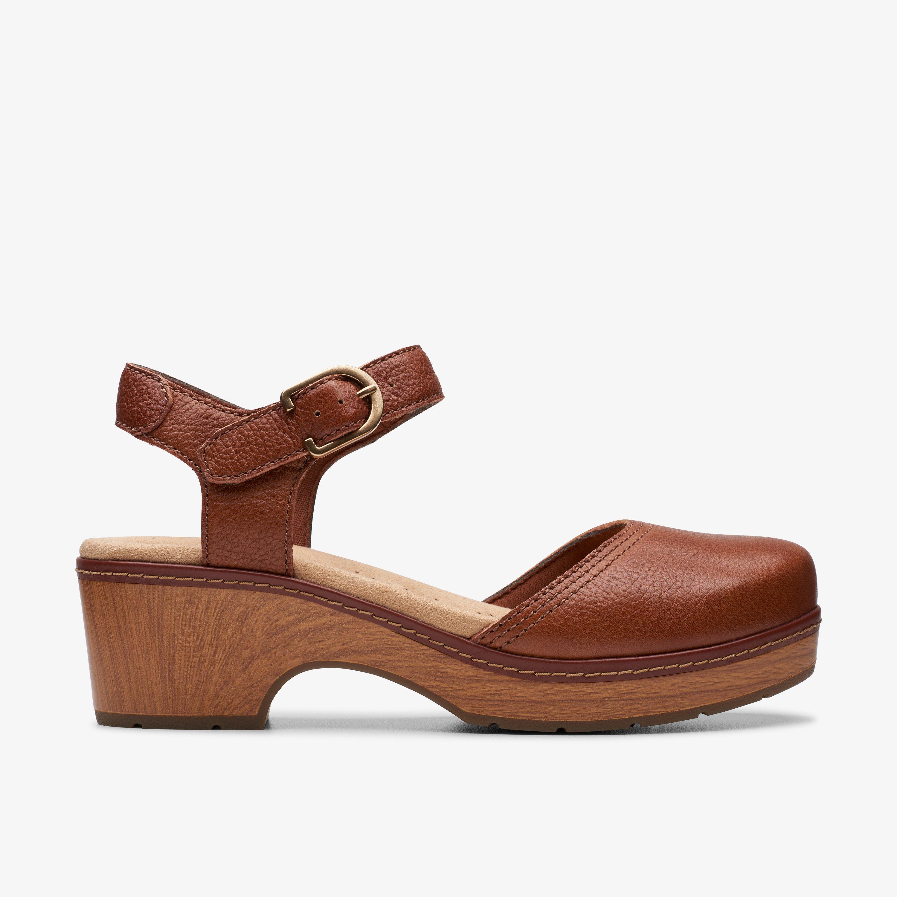 Paizlee Bay Tan Leather Clogs & Mules Heeled Sandals, view 1 of 6