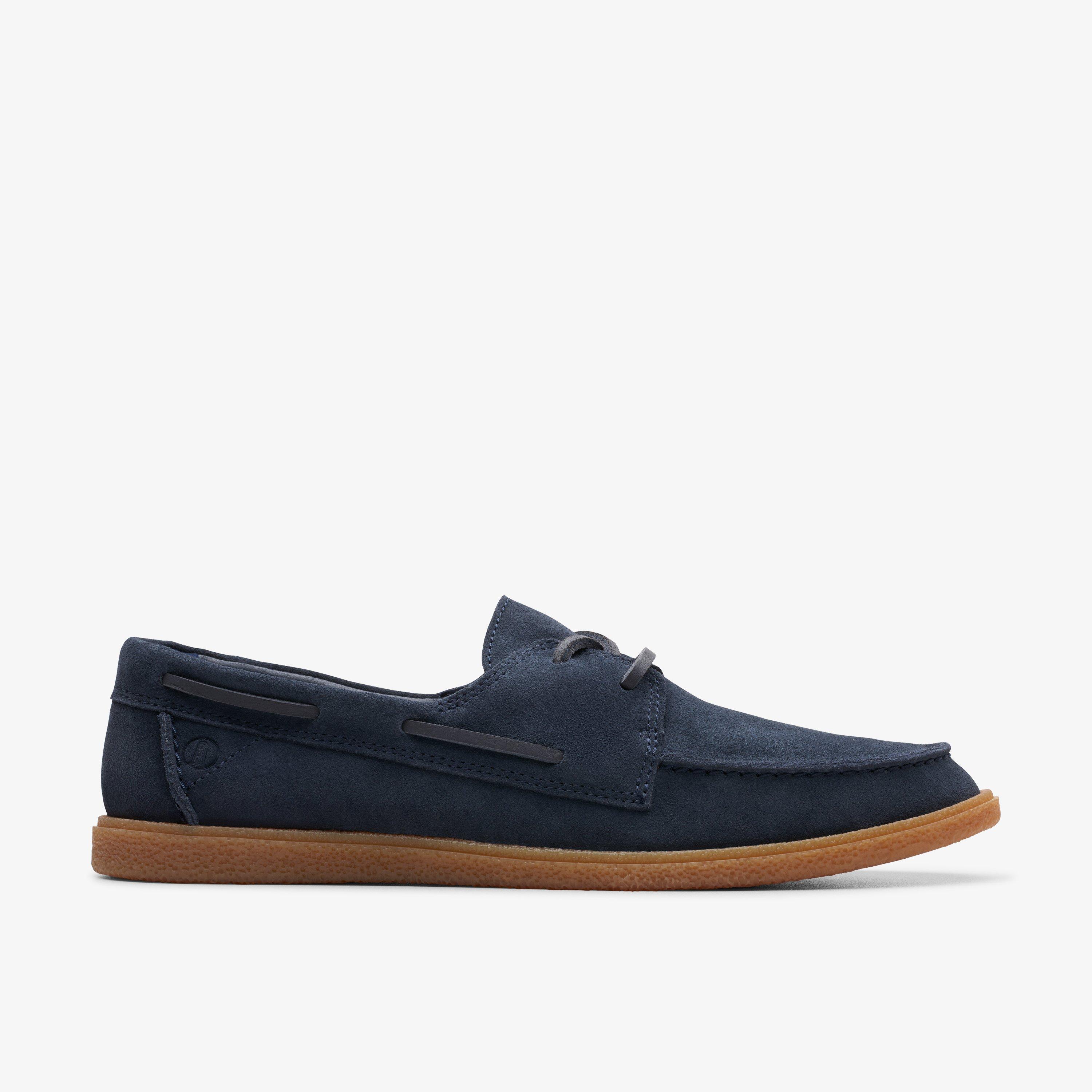 Mens Clarkbay Go Navy Suede Shoes Clarks UK