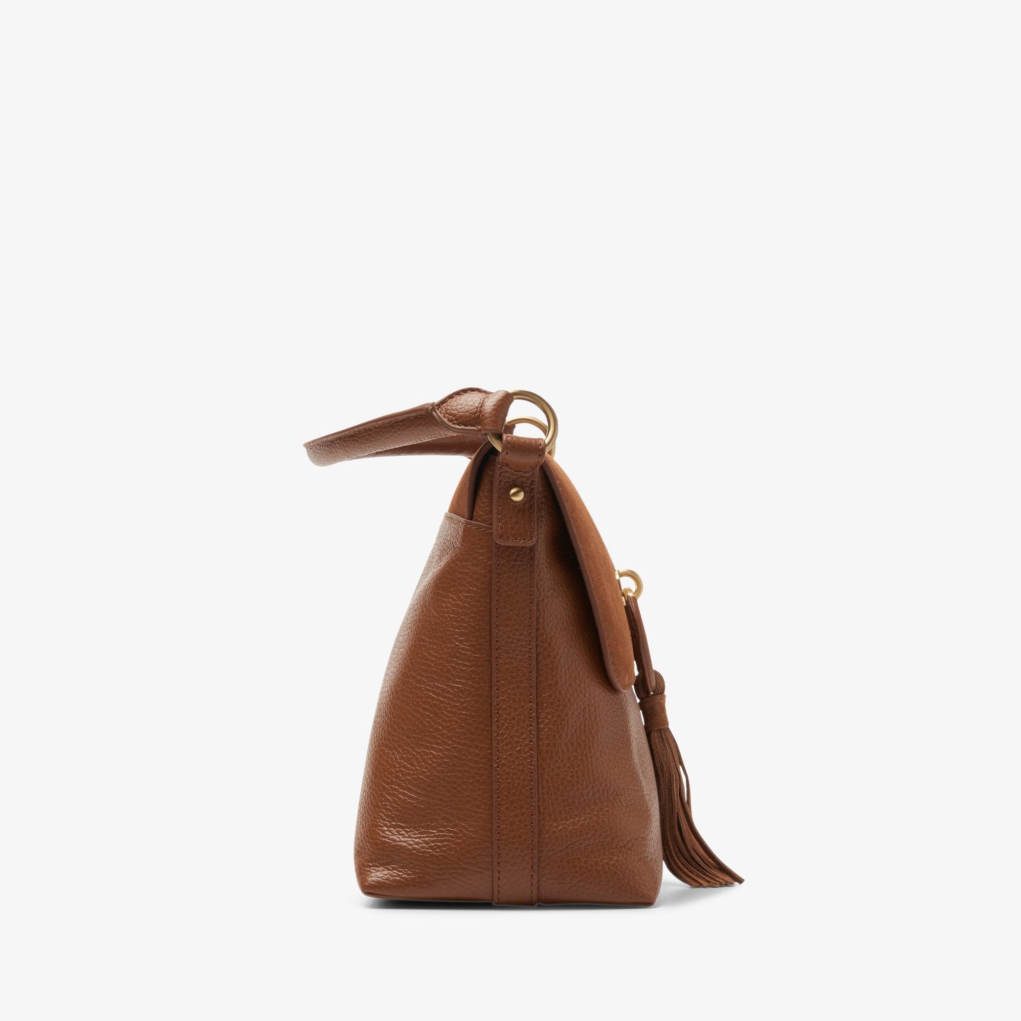 Casual Mid Tan Combination Shoulder Bag, view 3 of 4