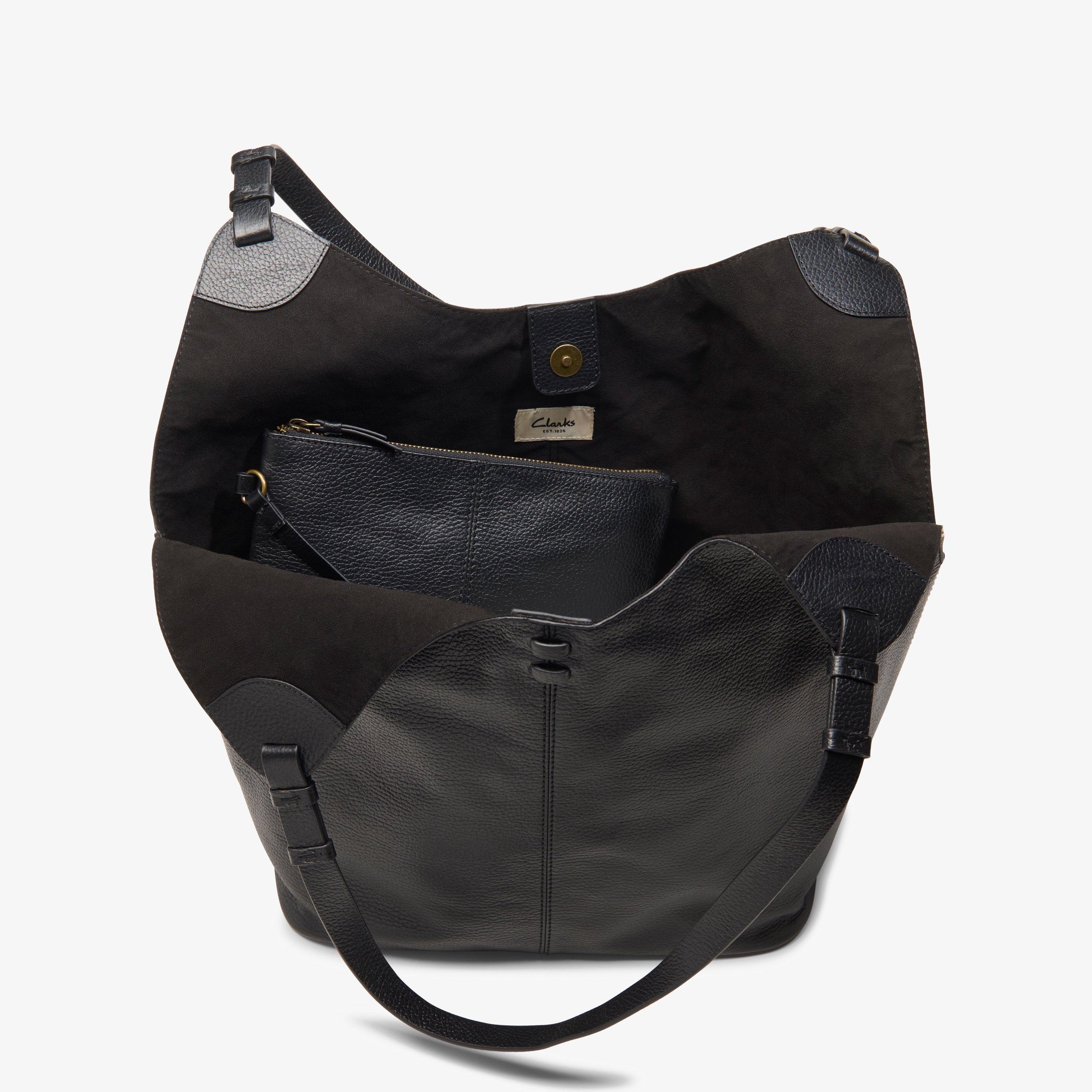 Clarks black leather bag sale