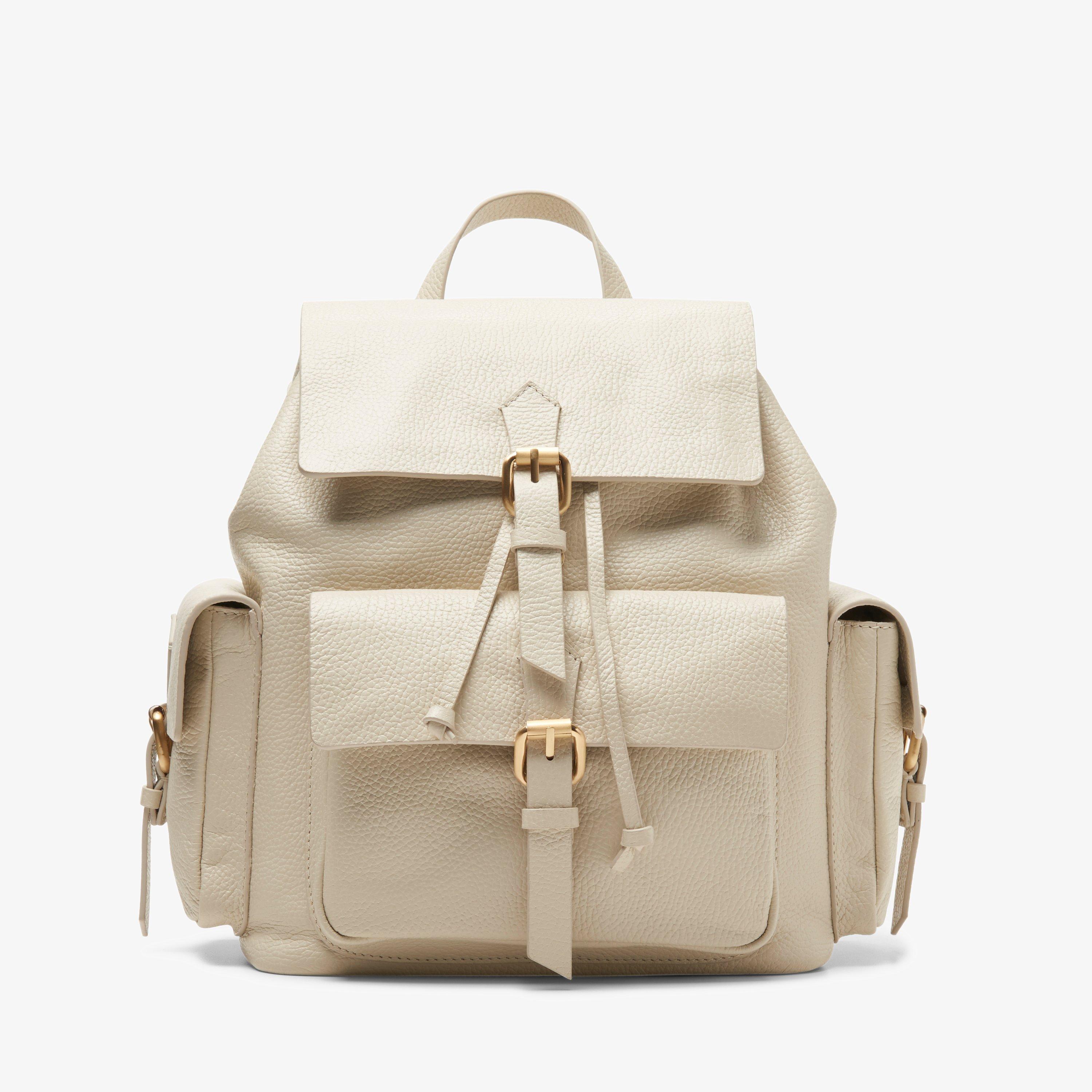 Womens Raelyn Pack Cream Leather Backpack | Clarks UK