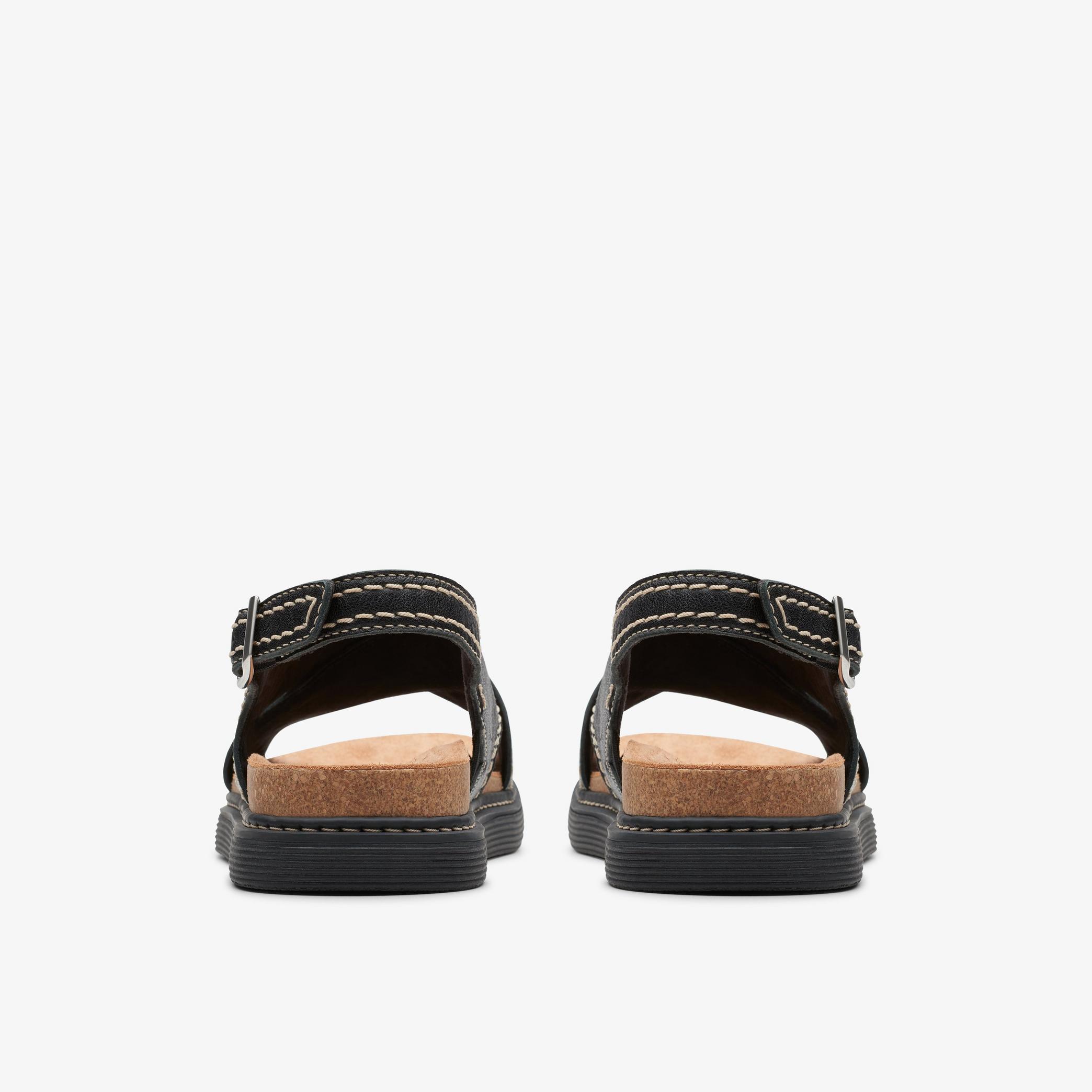 Arwell Sling Black Leather Flat Sandals, view 5 of 6