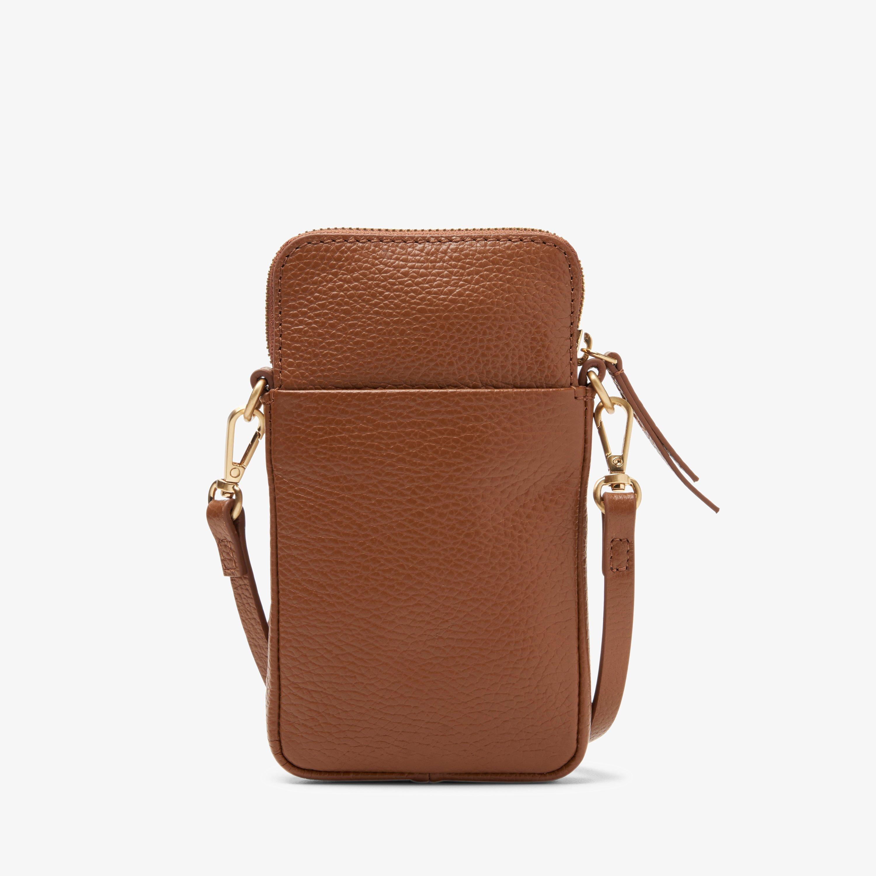 Womens Roslyn Phone Tan Leather Purse Clarks UK