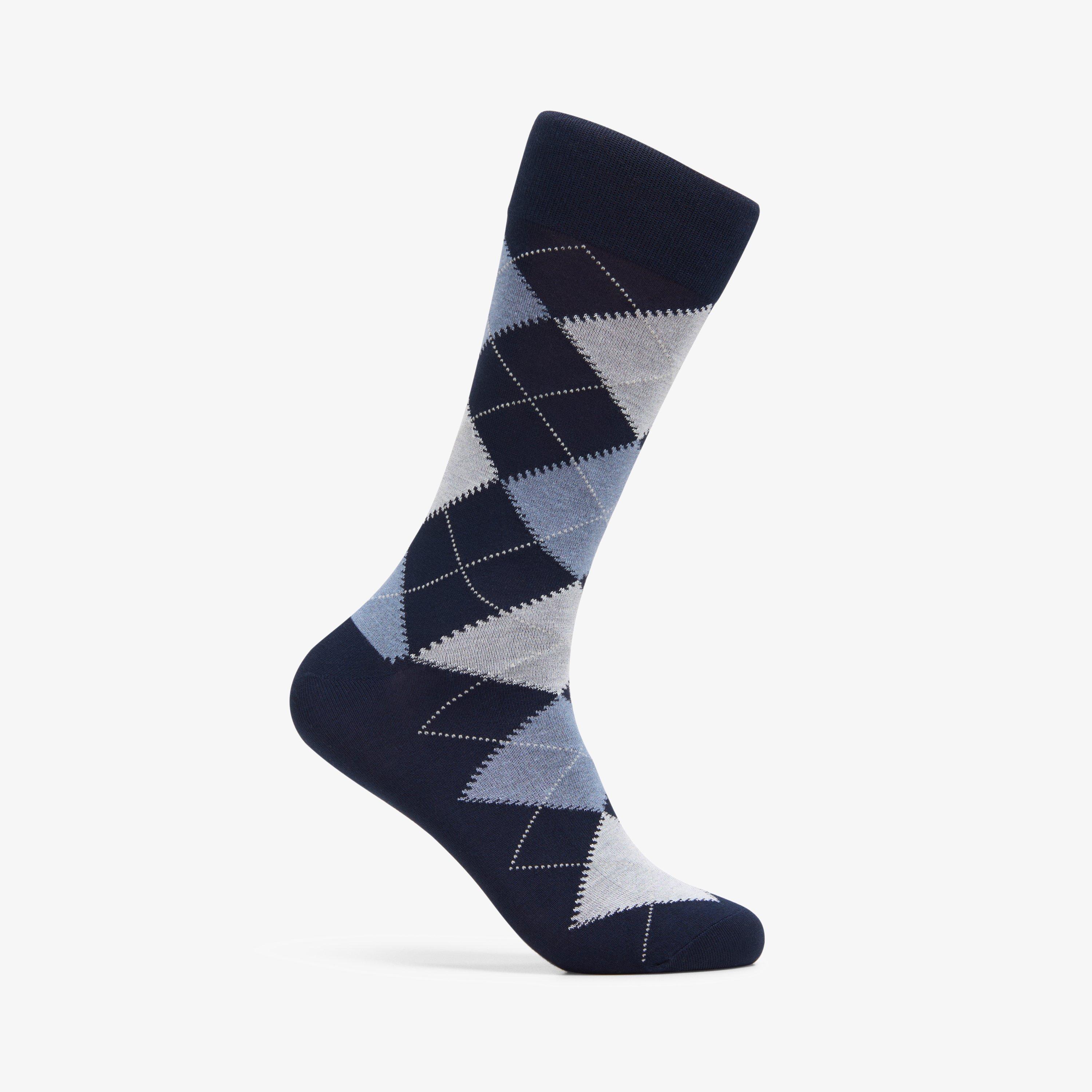 Mens Argyle Navy Socks, view 1 of 3