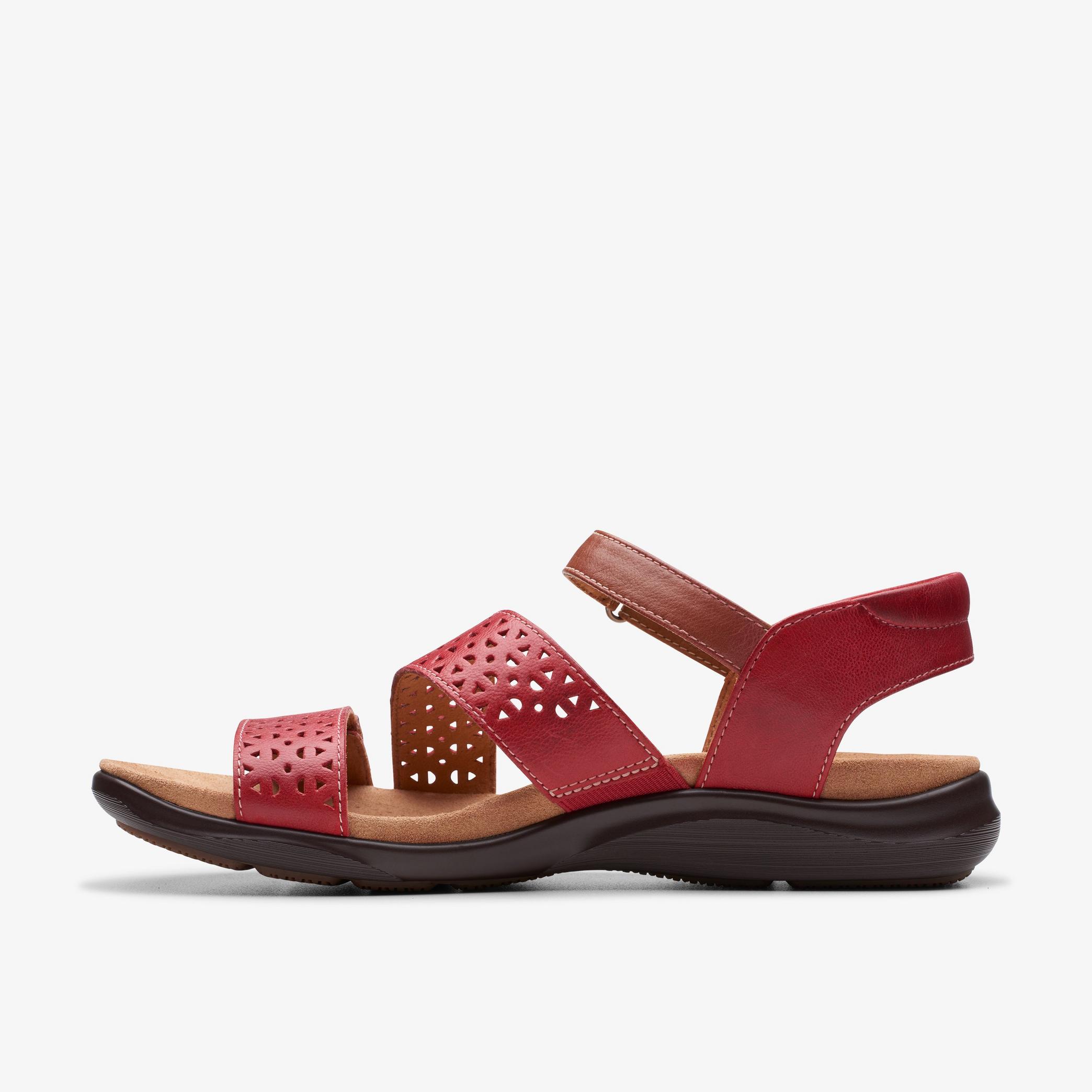 Kitly Way Cherry Leather Flat Sandals, view 2 of 6