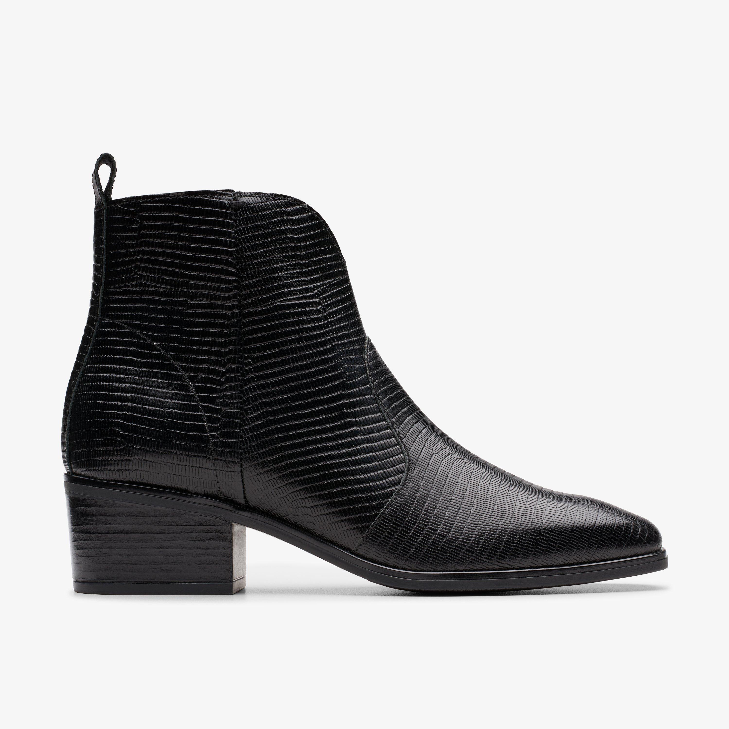 Womens Amser Izzy Black Interest Ankle Boots Clarks Outlet