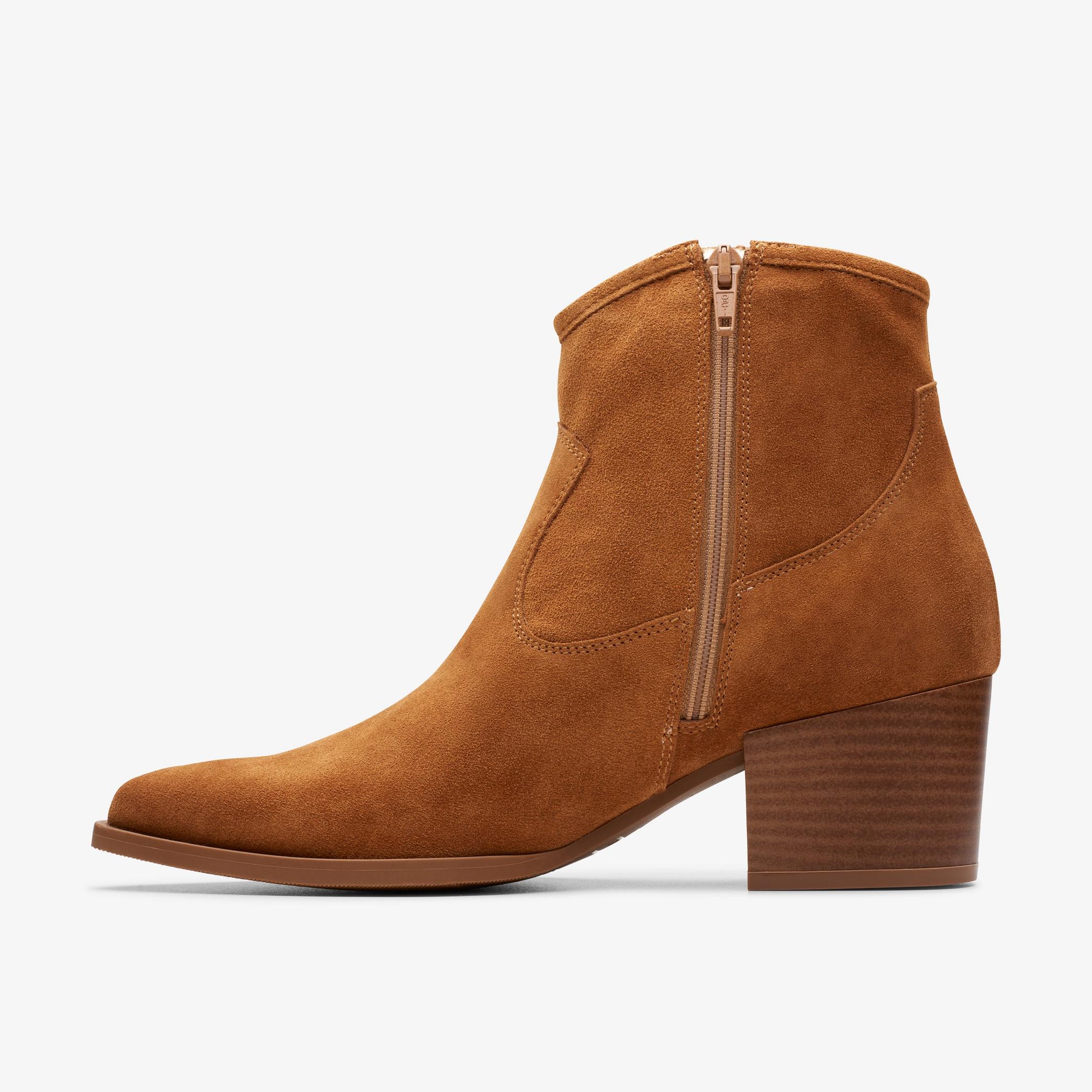 Elder Rae Tan Suede Ankle Boots, view 3 of 7