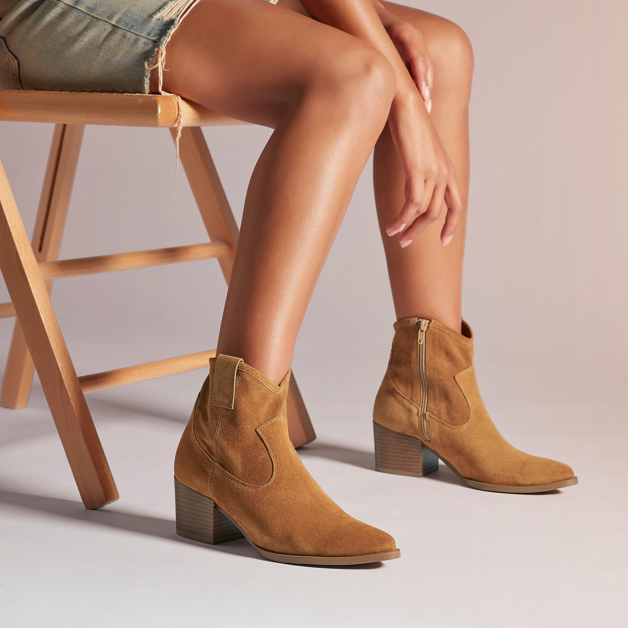Elder Rae Tan Suede Ankle Boots, view 2 of 7