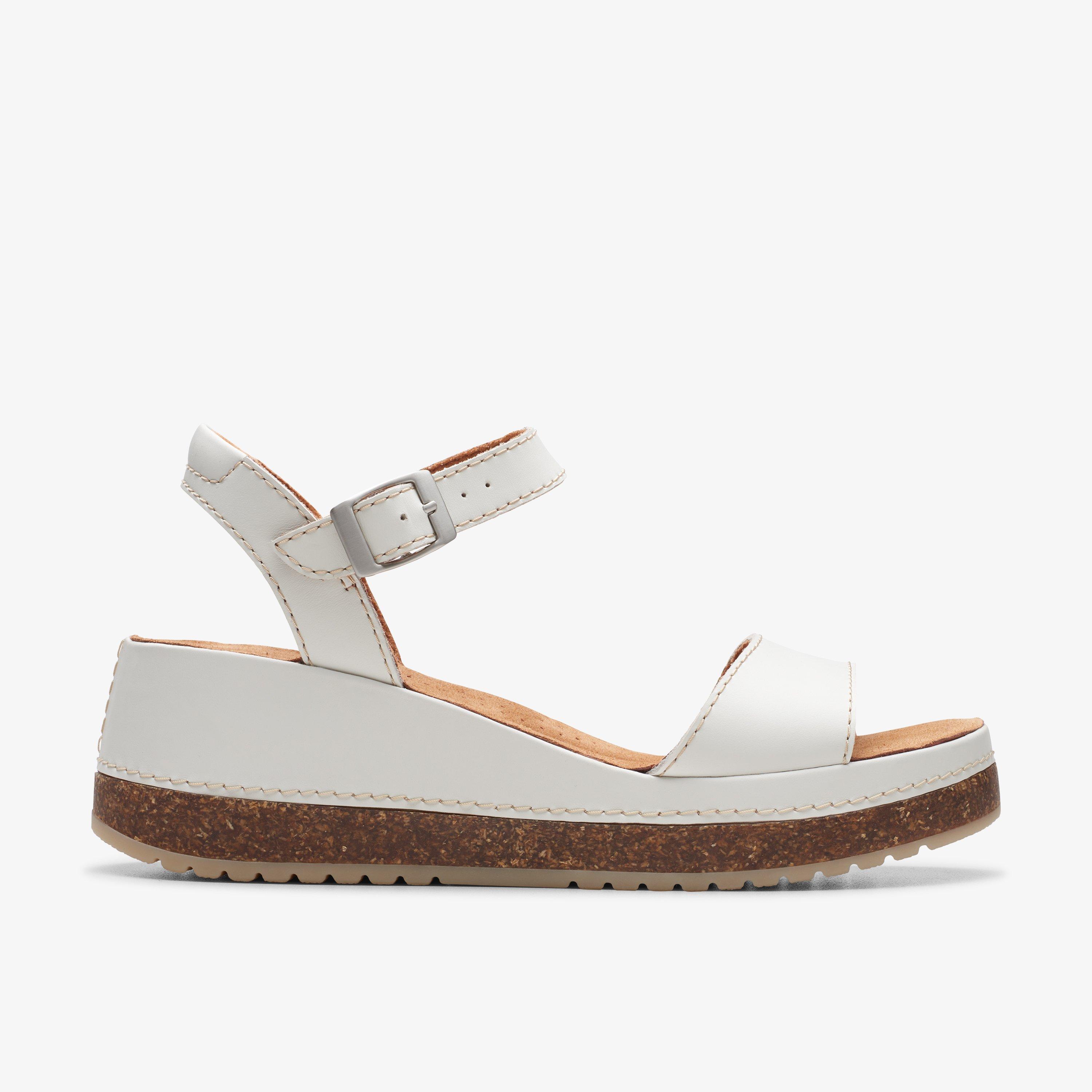 Clarks store white wedges