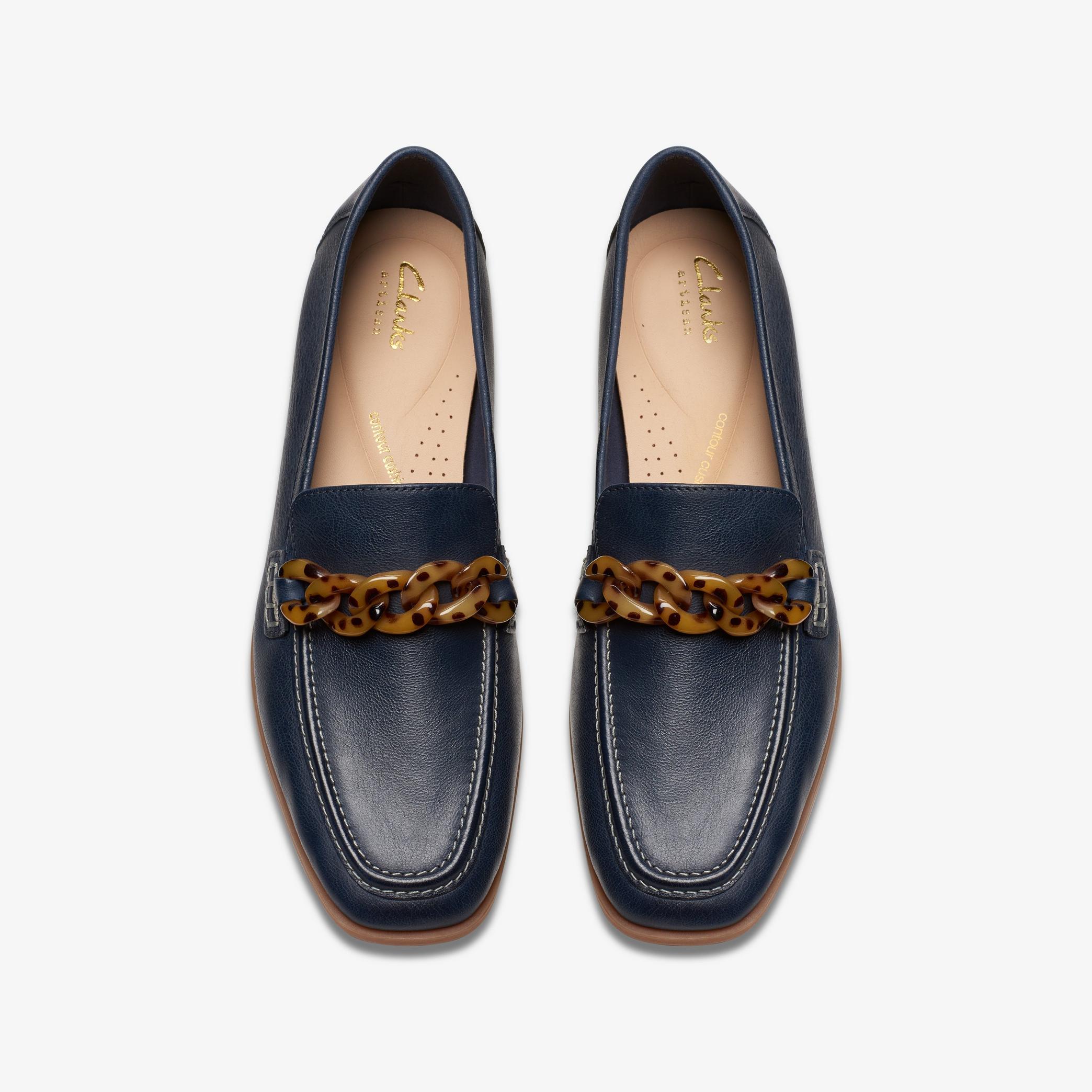 Sarafyna Iris Navy Leather Loafers, view 6 of 7