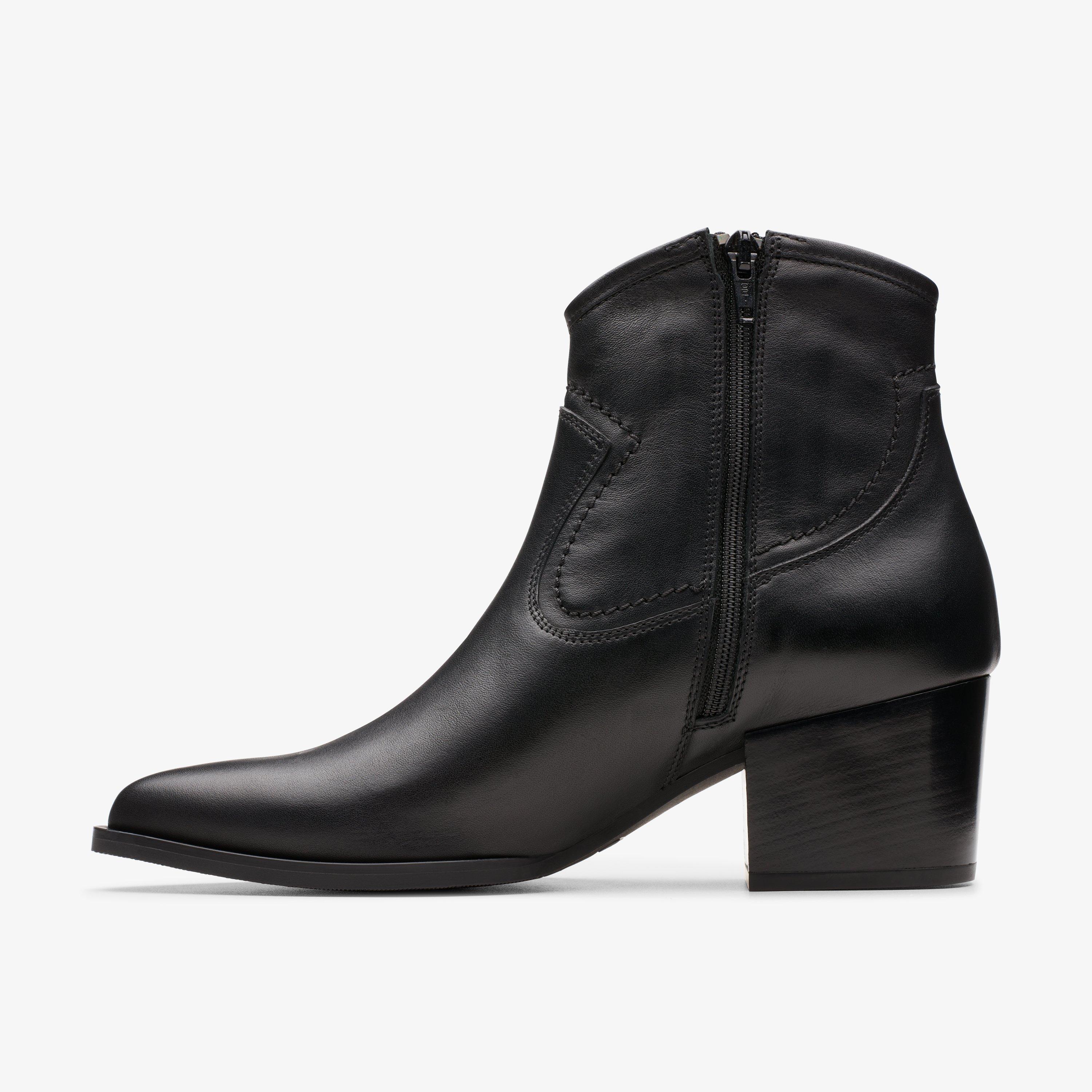 Clarks womens best sale black leather boots