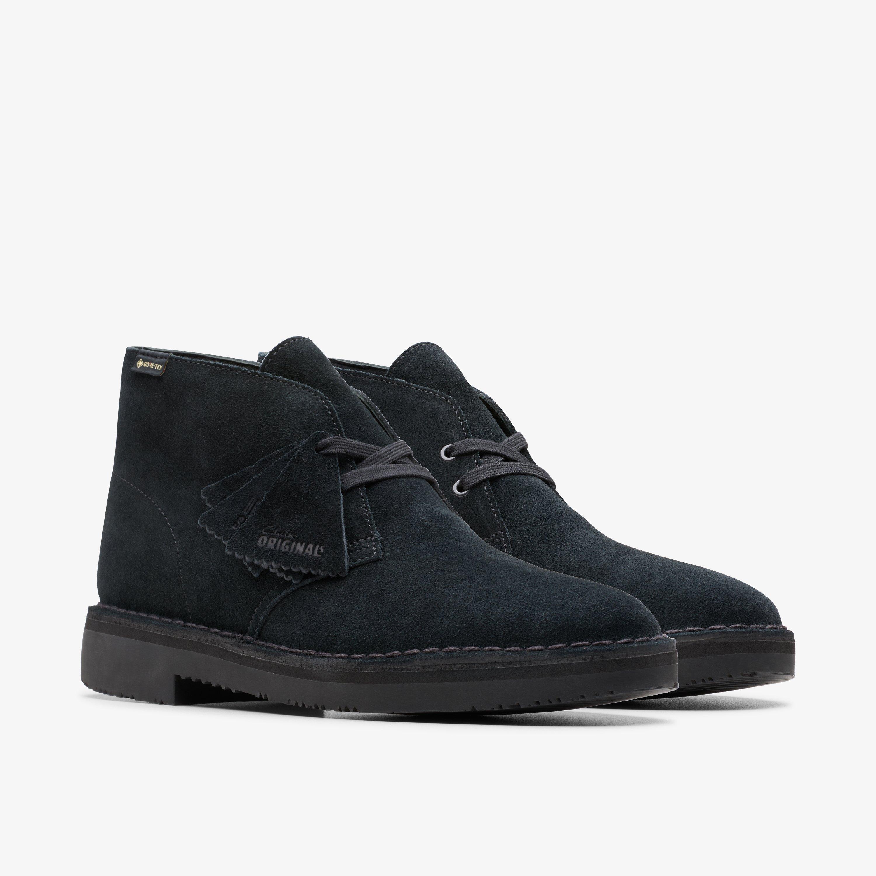Clarks desert boots womens black clearance