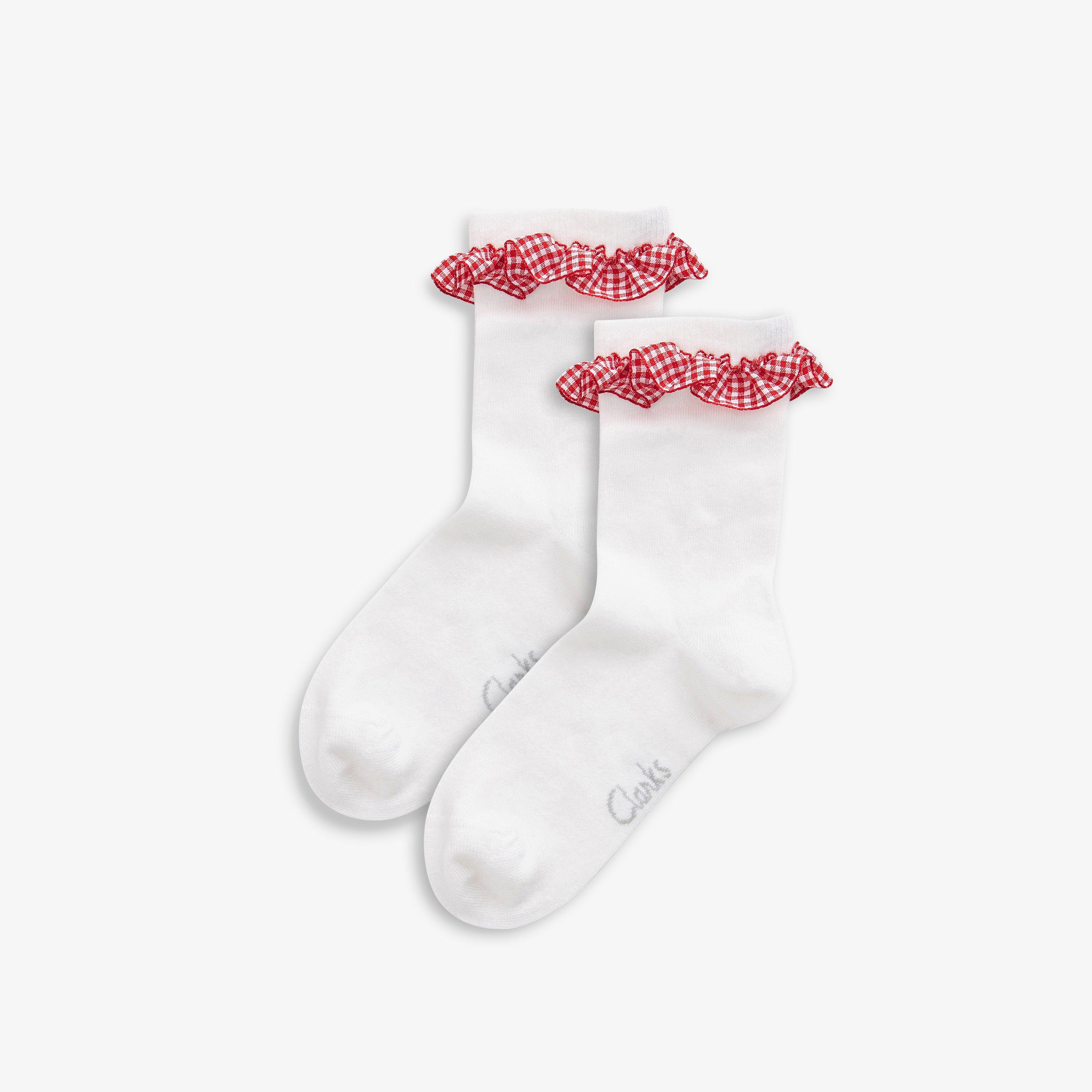 Gingham Socks 2 Pack Red Infant Size 3-5.5 Standard