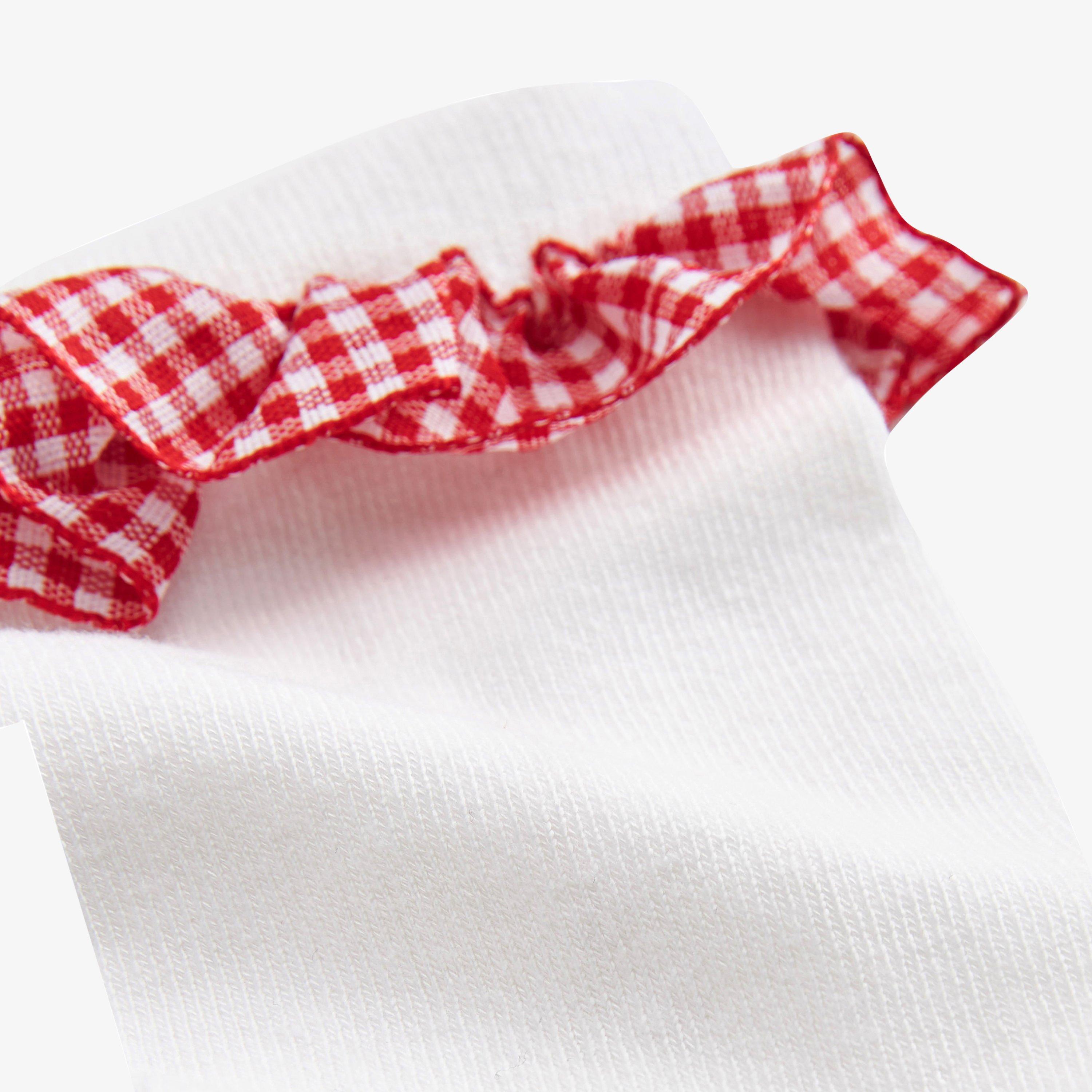 Gingham Socks 2 Pack Red Infant Size 9-12 White/Red Socks, view 2 of 2