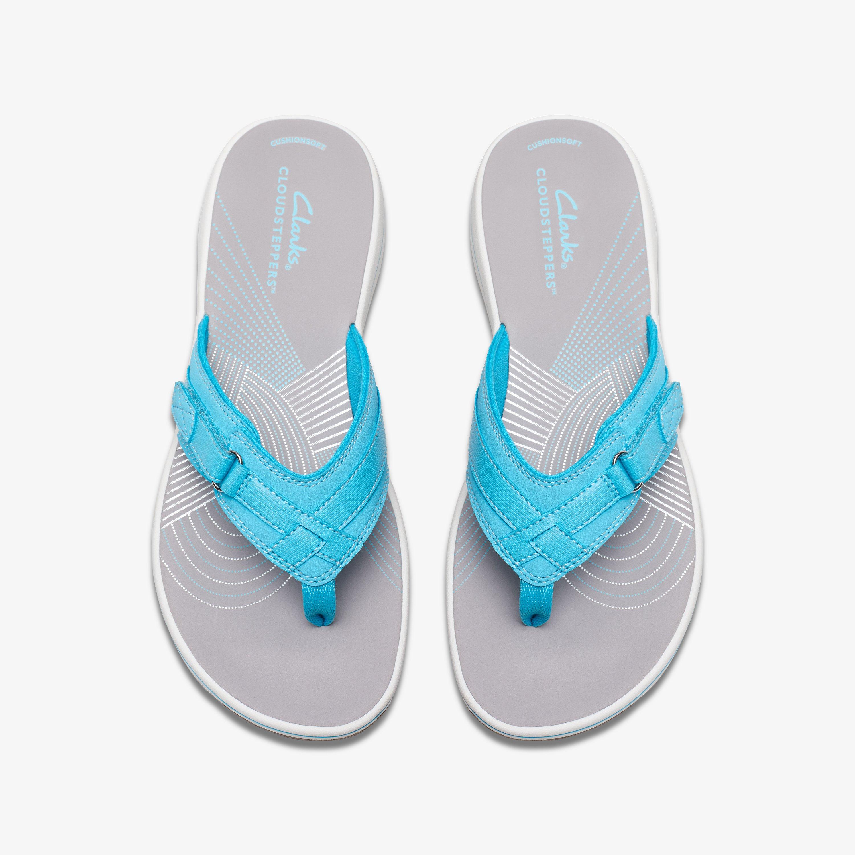 Womens Brinkley Sea Light Turquoise Flip Flop Clarks IE