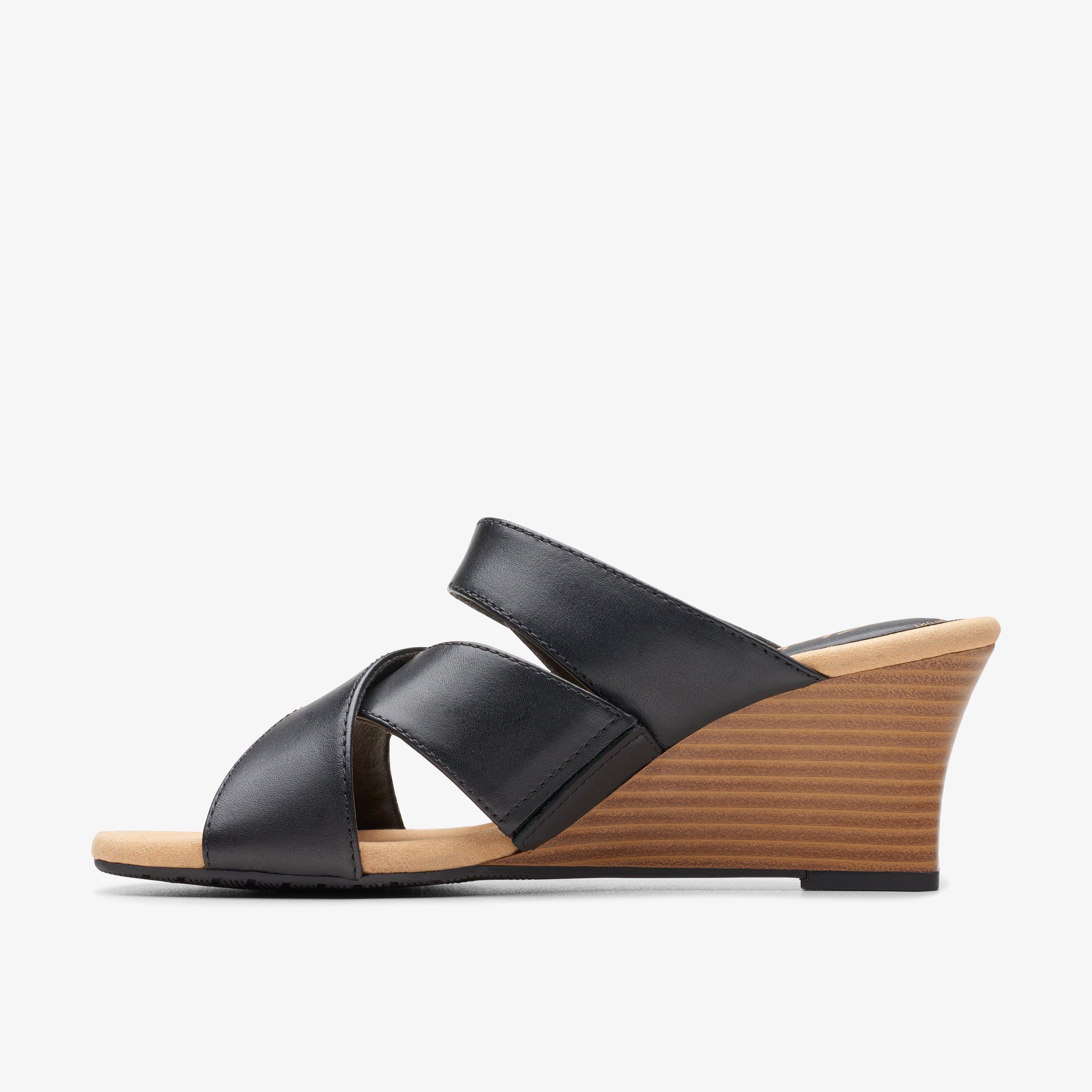 Clarks leather wedges online