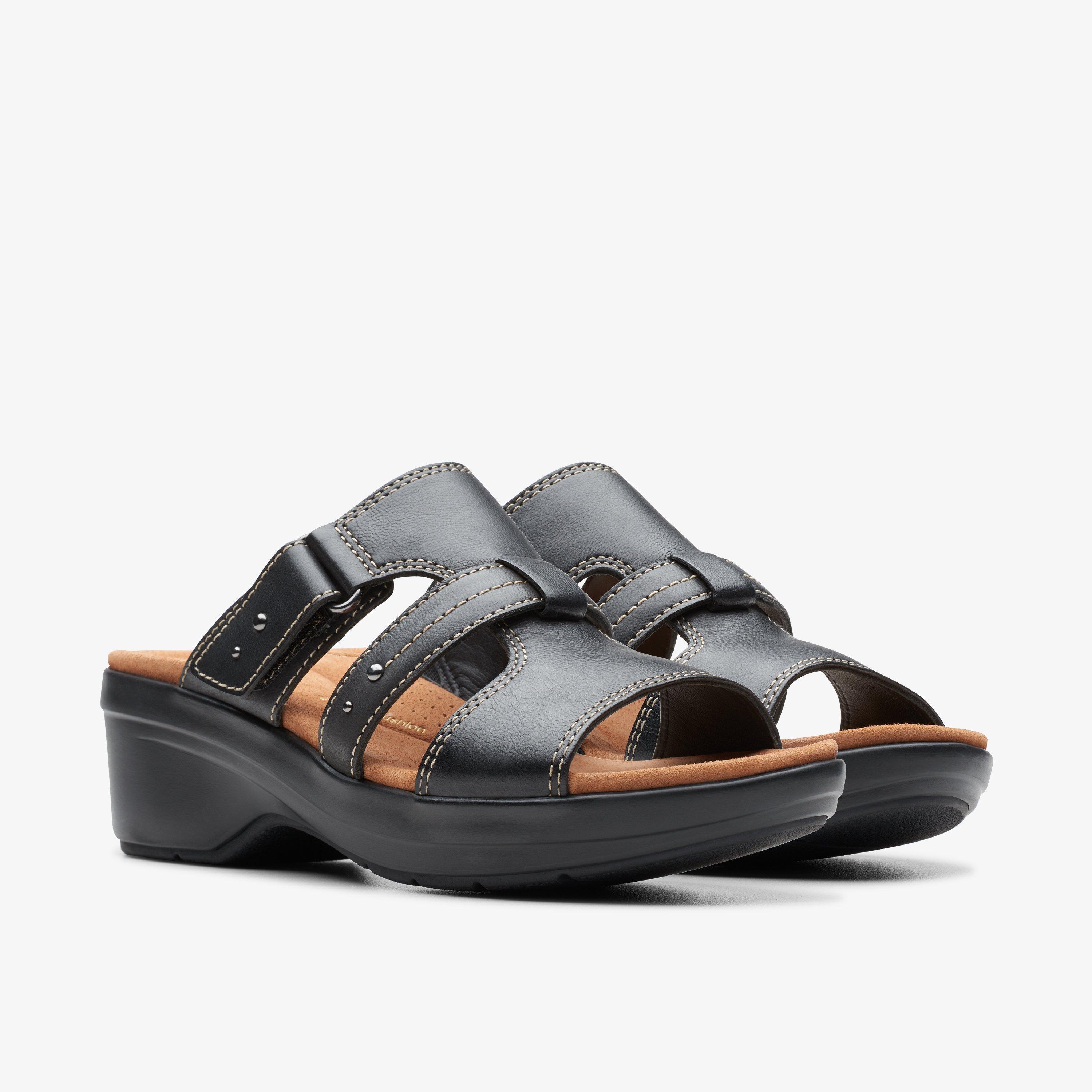 Black Leather Ladies Sandals Clarks Sale Women's Tuleah Jane Black