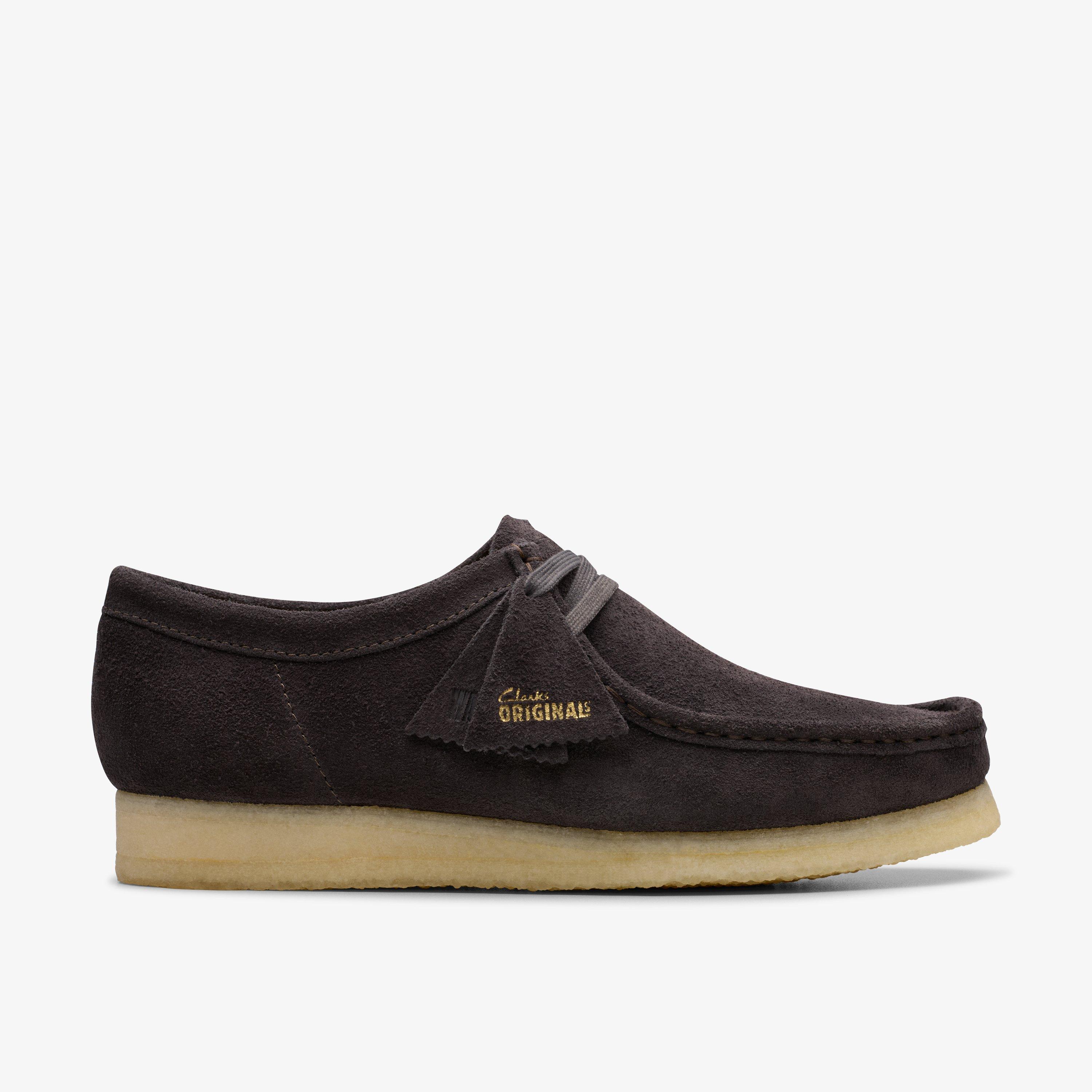 Brown leather clarks wallabees best sale