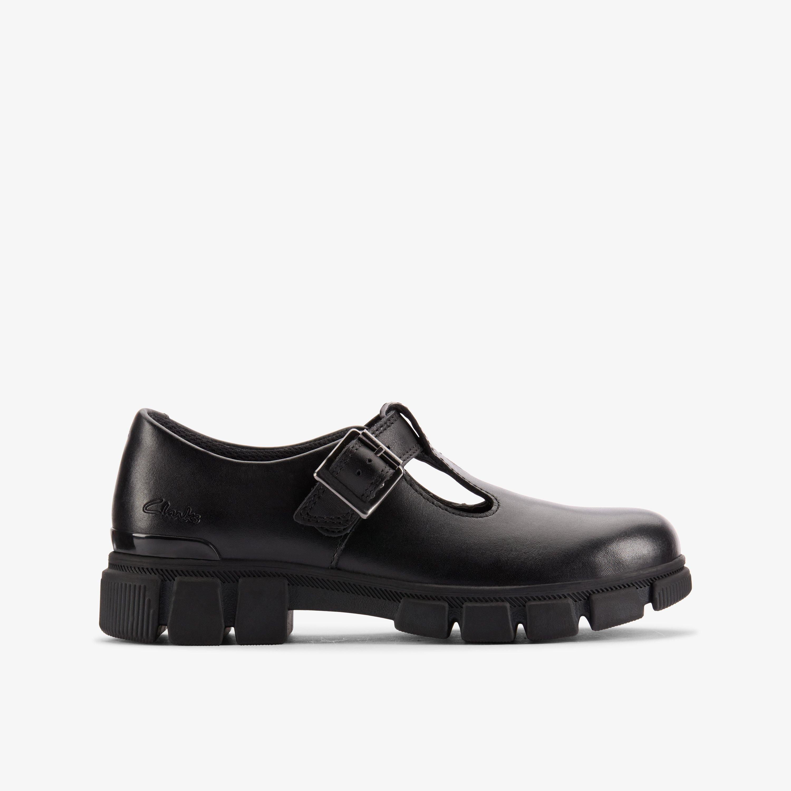 Clarks kids black shoes best sale