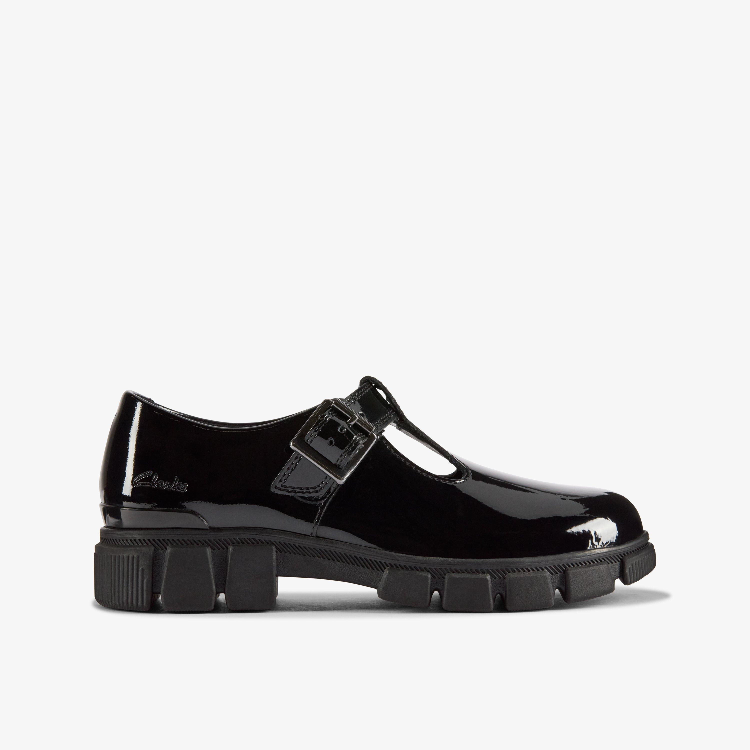 Girls Evyn Bar Kid Black Patent T Bar Shoes | Clarks UK