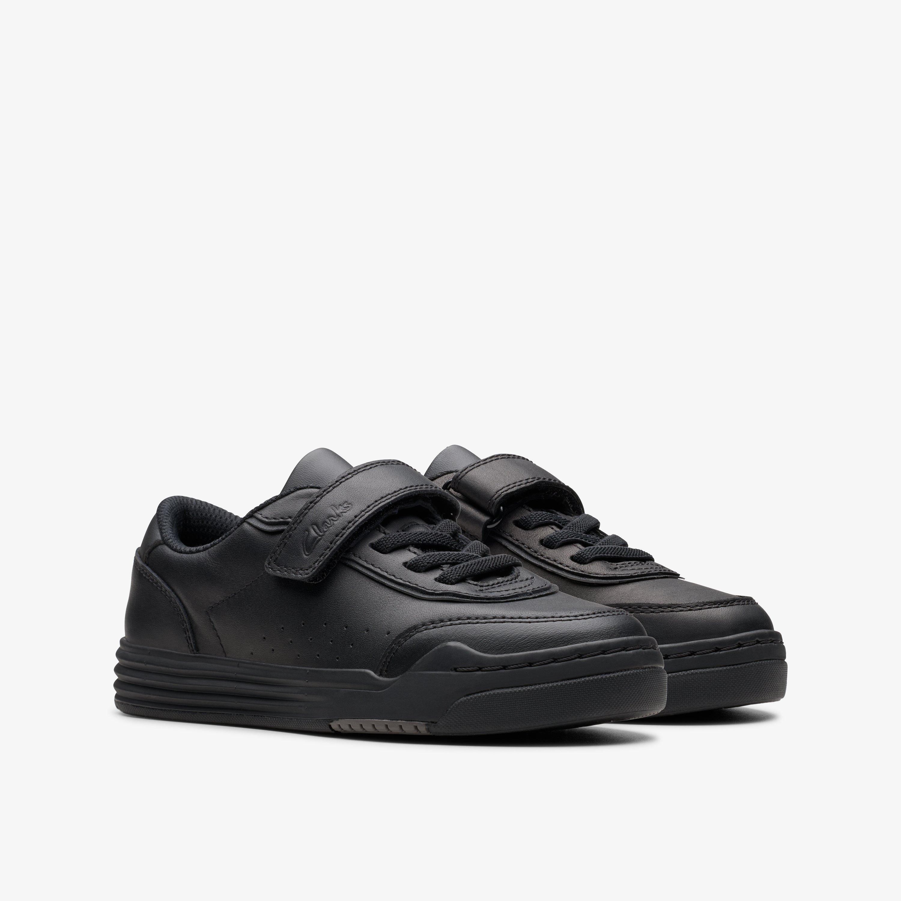 Clarks 'Scape Bright Y' Scarpe Scuola In Pelle Nere Per Ragazzi