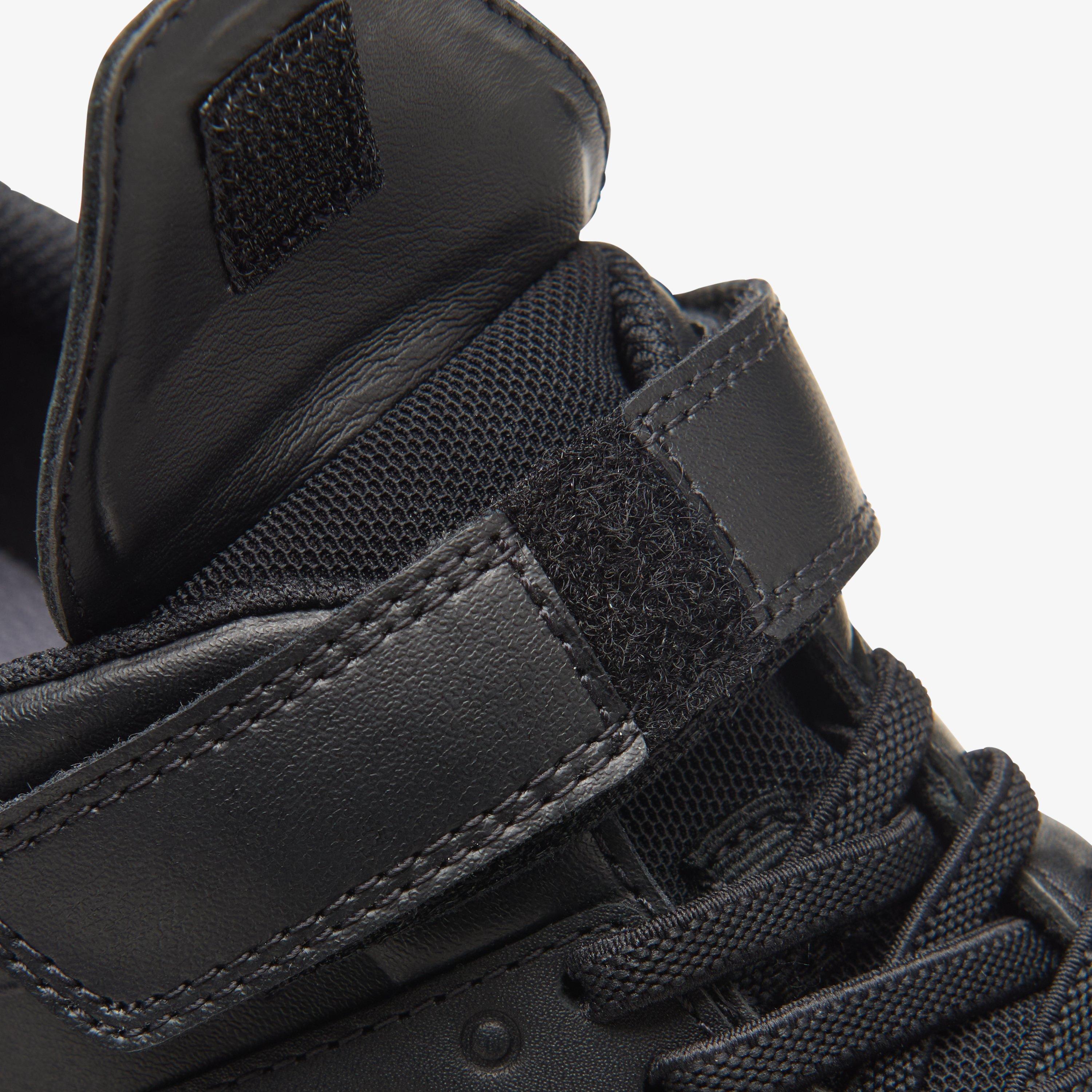 Laser Track Youth Black Leather Riptape School Shoes, view 7 of 7