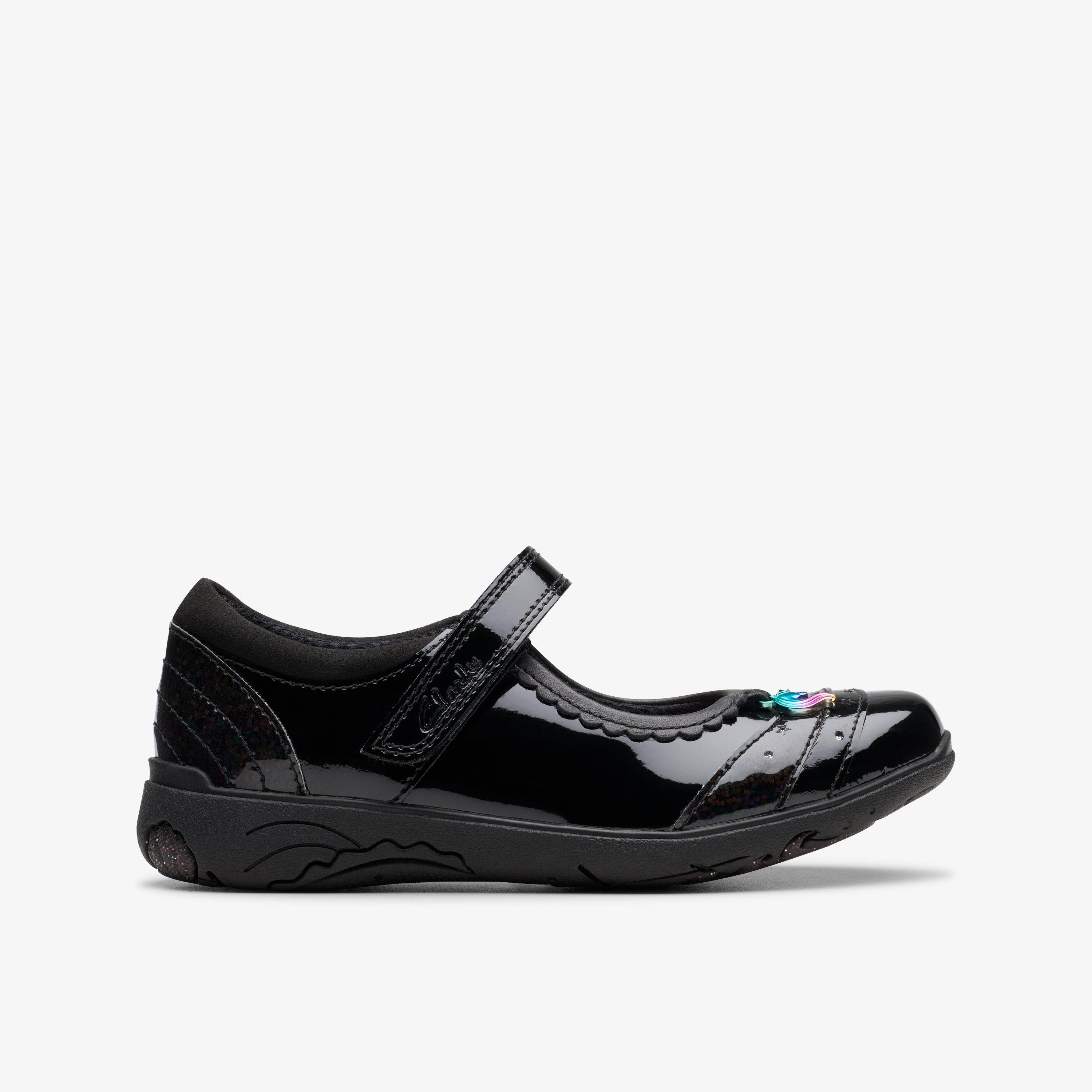 Clarks black school shoes girls online