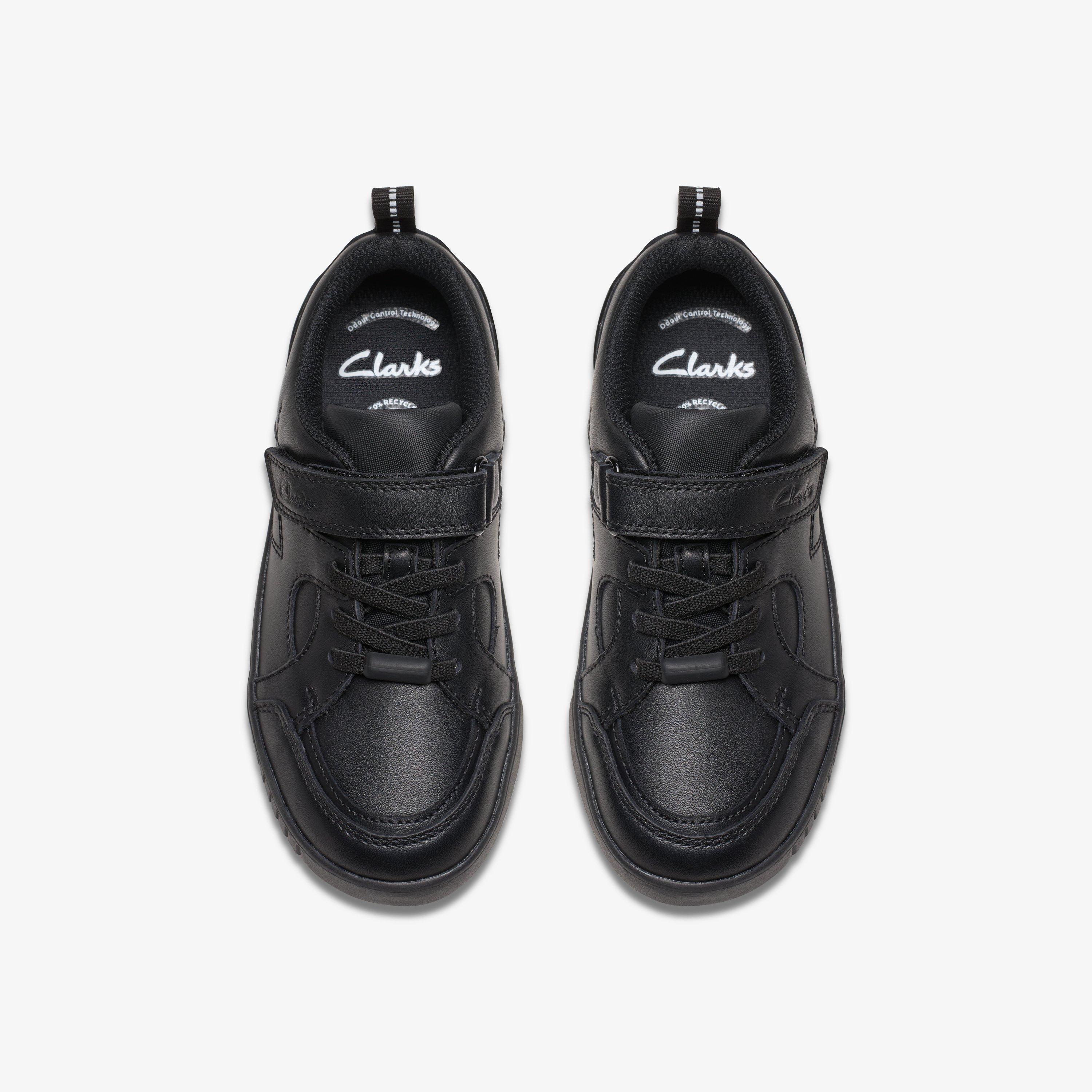 Clarks black velcro school shoes on sale