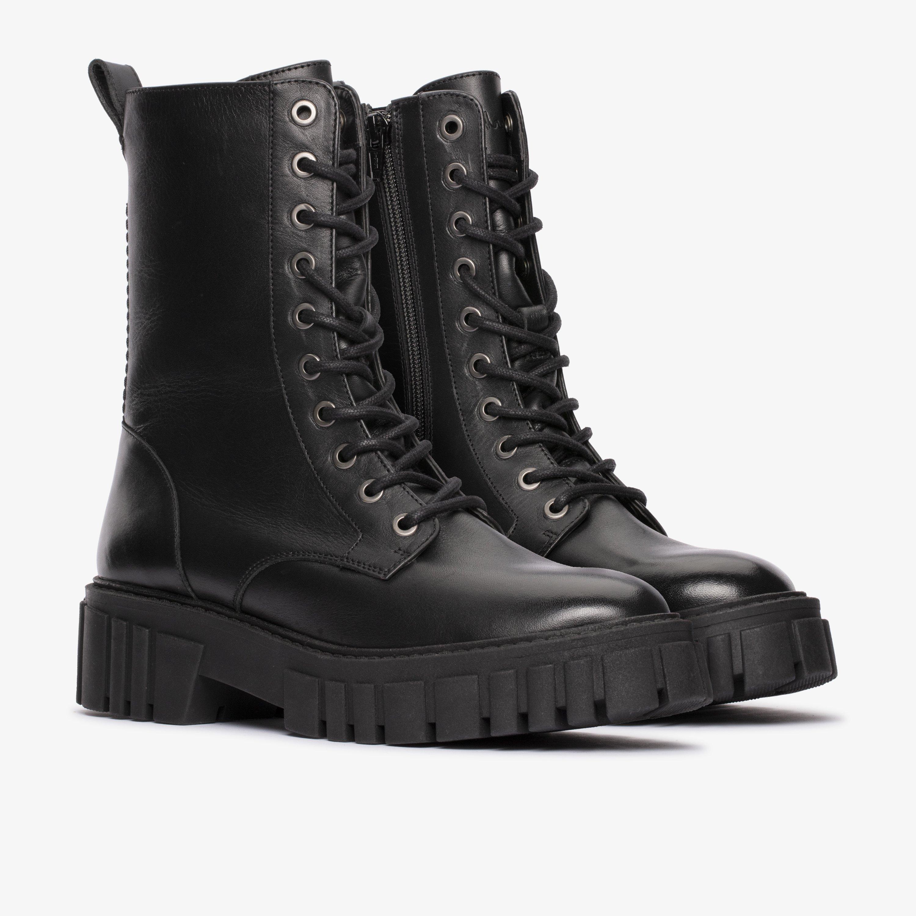 Clarks black cheap lace up boots