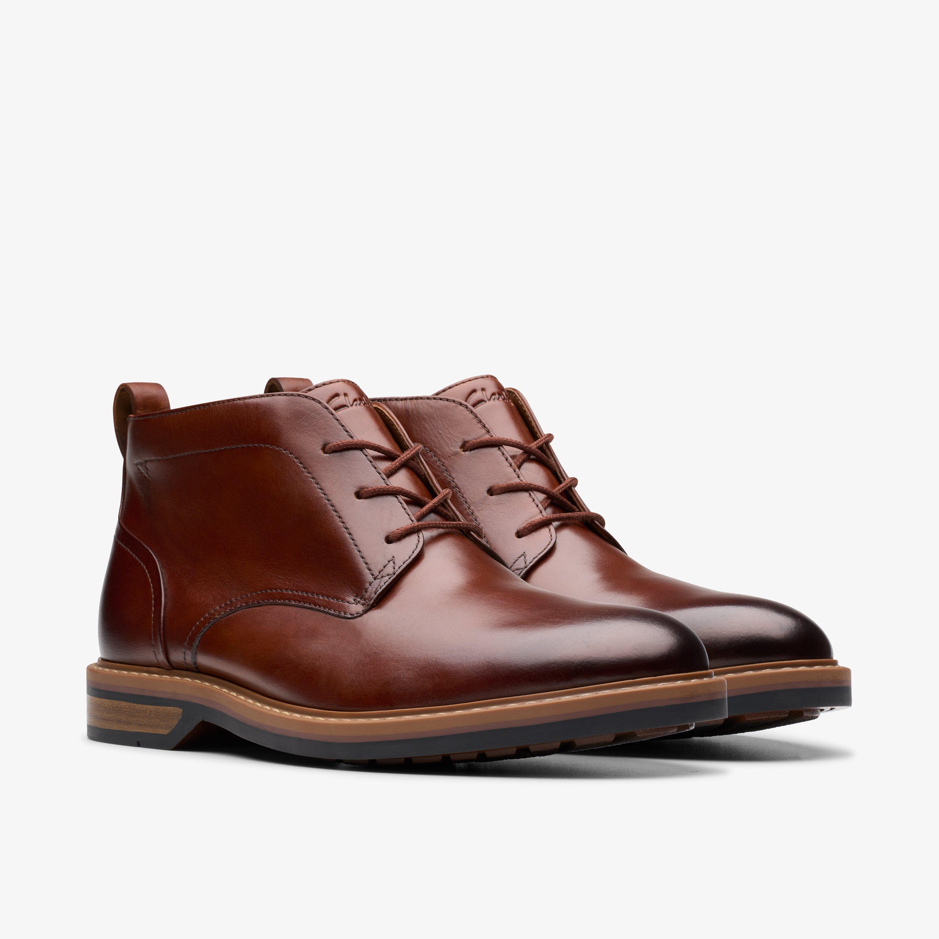 Clarks brown mens boots on sale