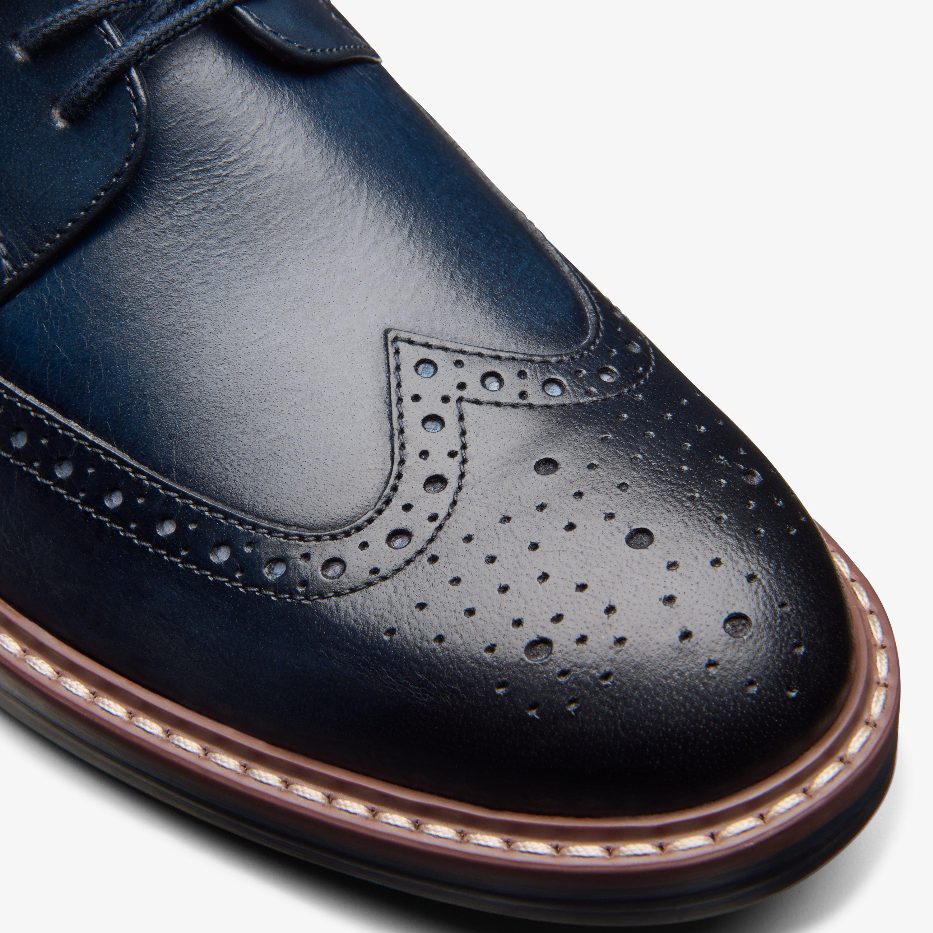 Clarks blue brogues best sale