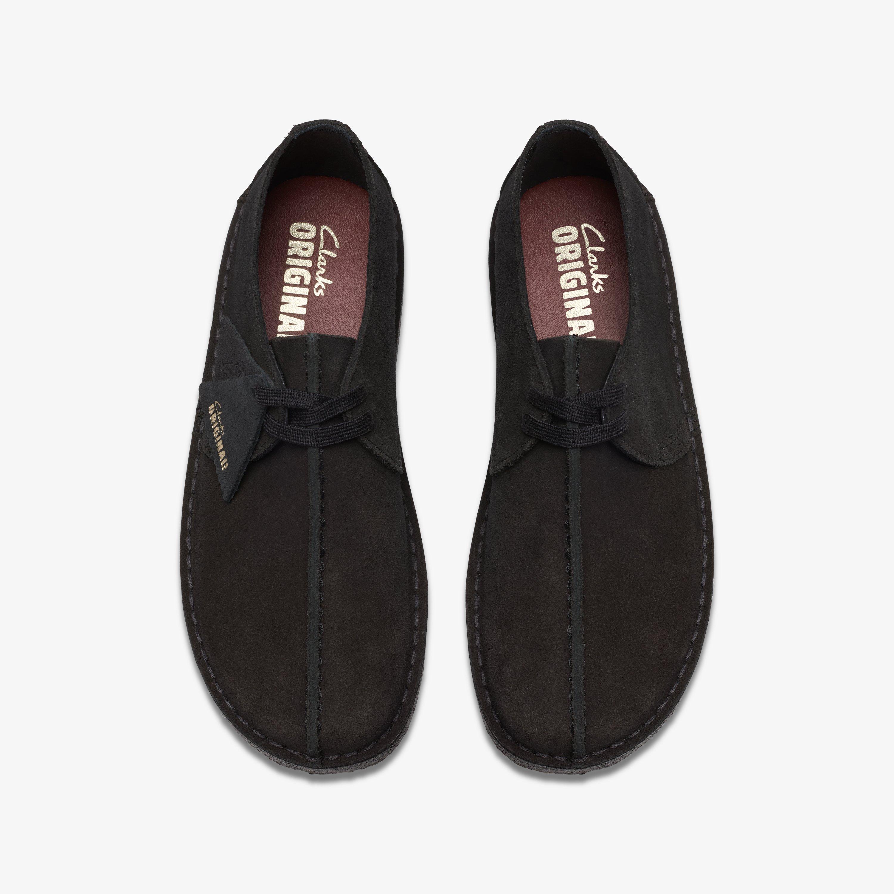 Black suede desert clarks best sale