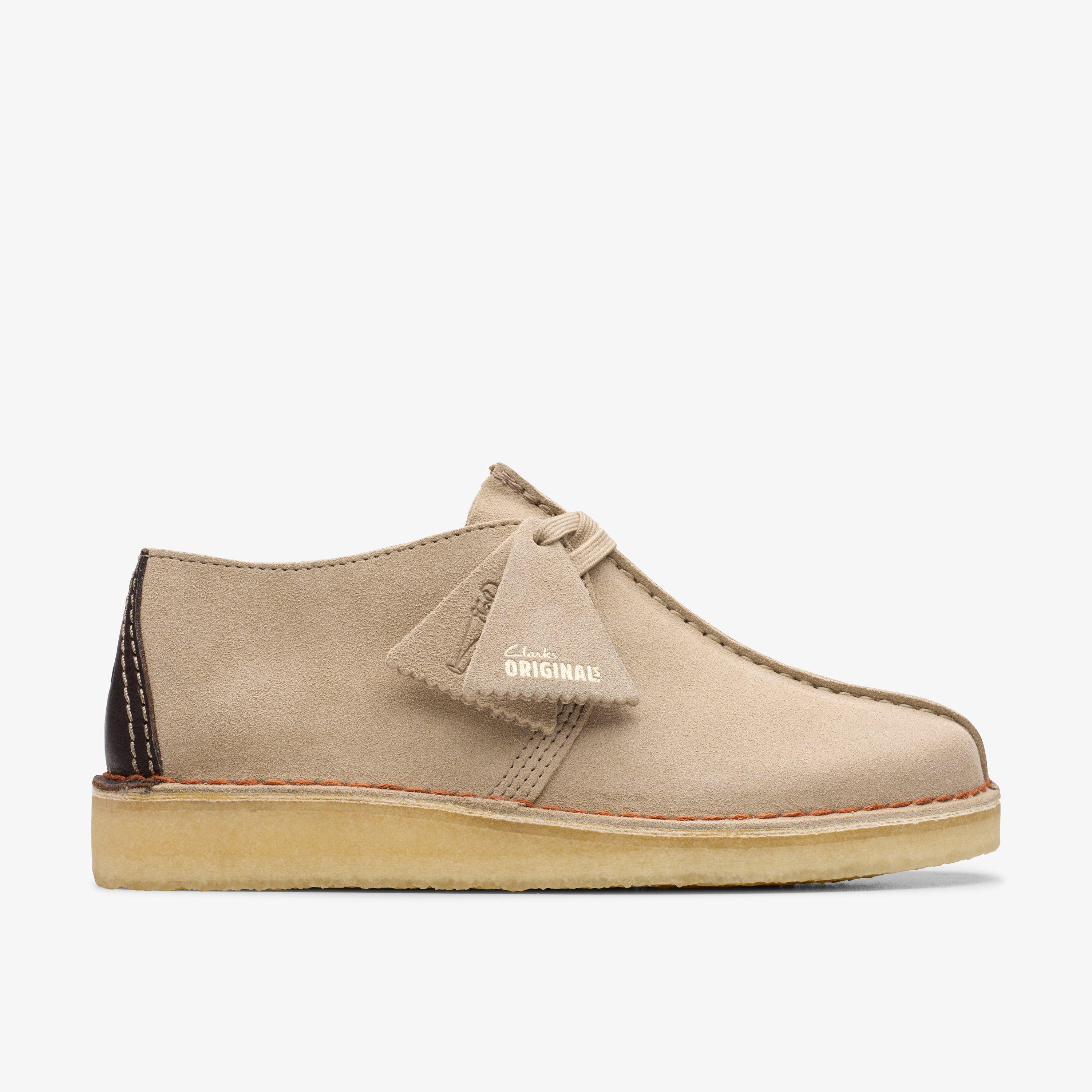 Clarks Beige Desert Trek Derbys Sand Suede