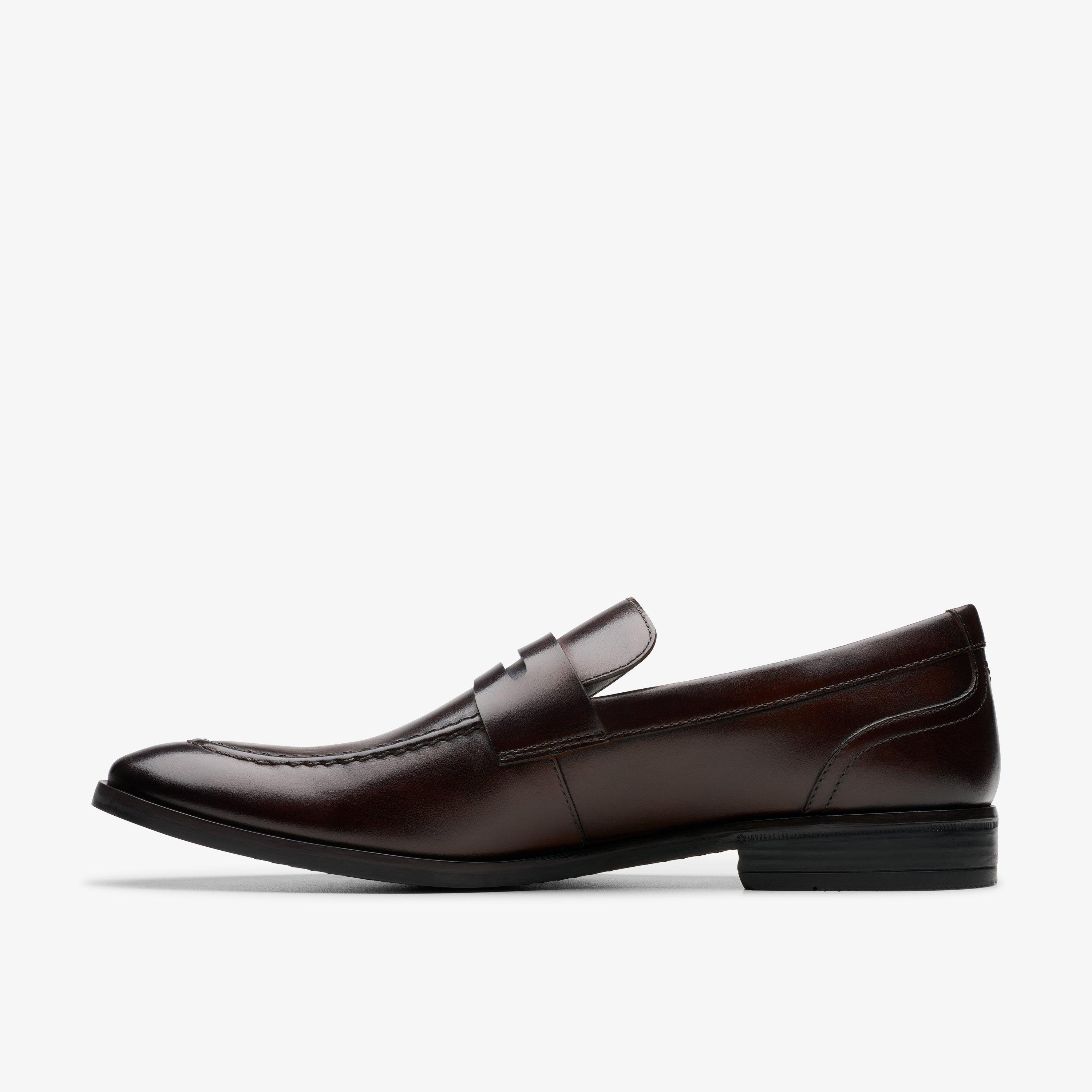 Brandon Step Loafer Dark Brown Leather Loafers Slip Ons, view 3 of 8