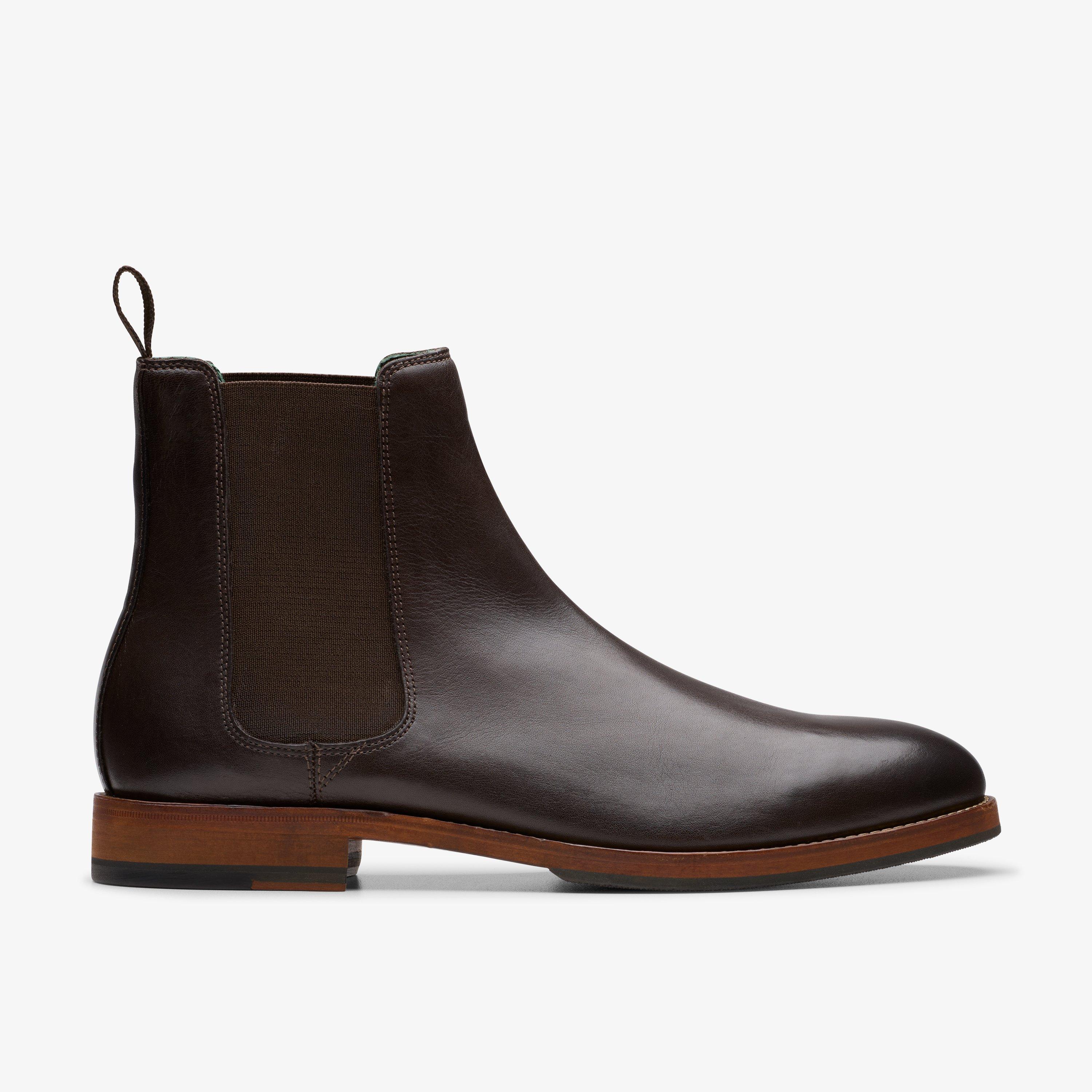 Mens Craft James Top Dark Brown Leather Chelsea Boots | Clarks UK