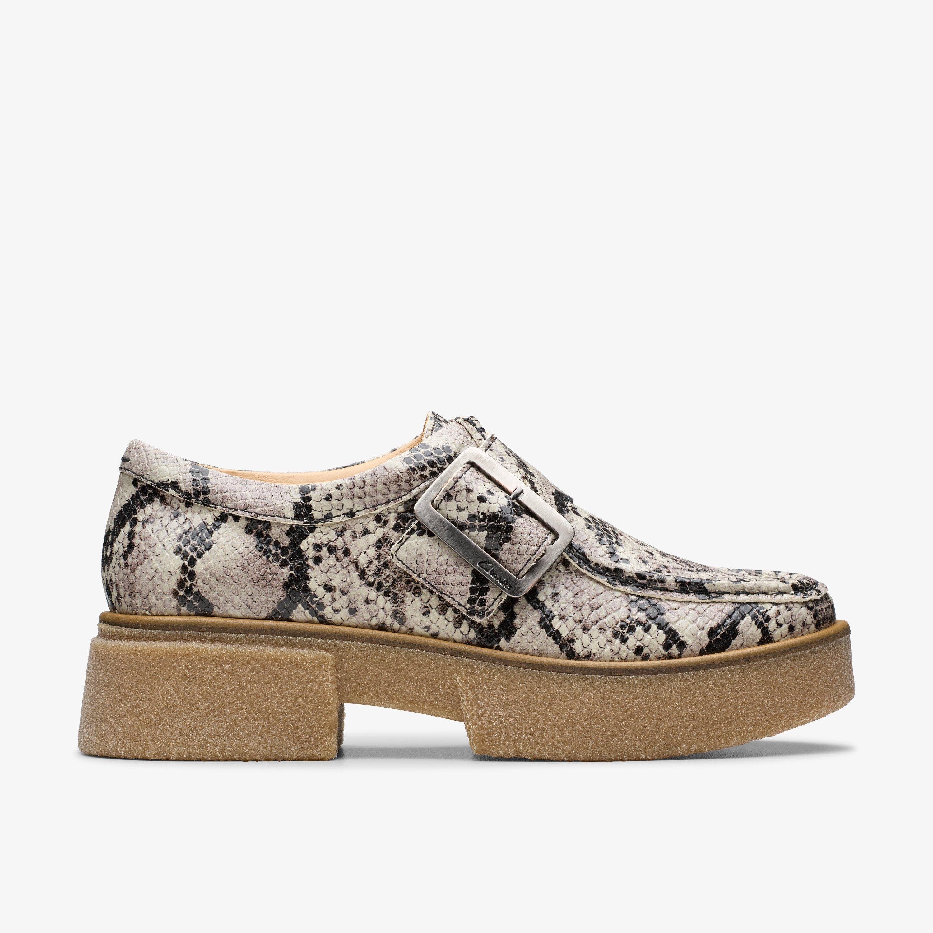 Linoso Monk Grey Snake Leather Monk Slip Ons, view 1 of 11