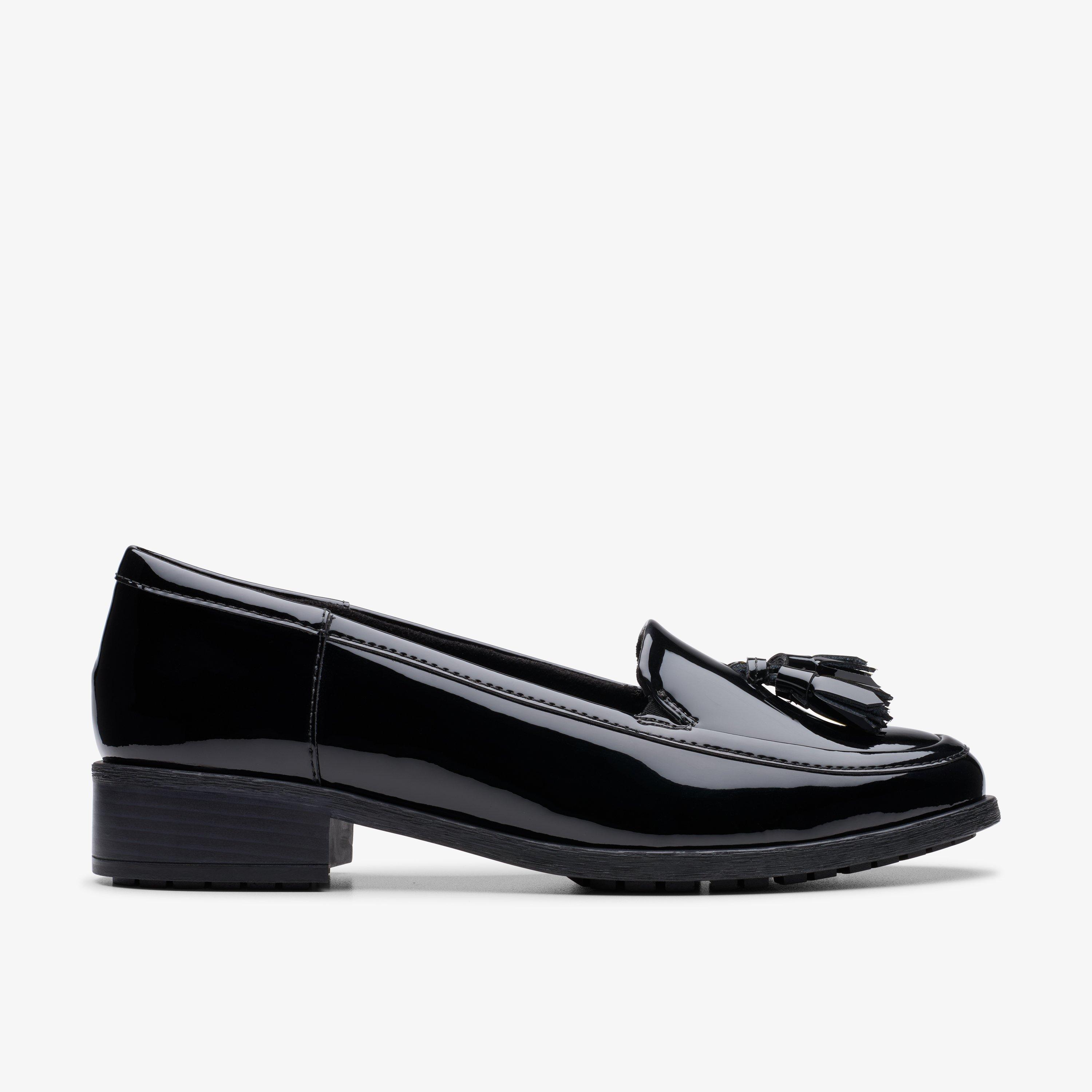 Clarks womens fashion black loafers