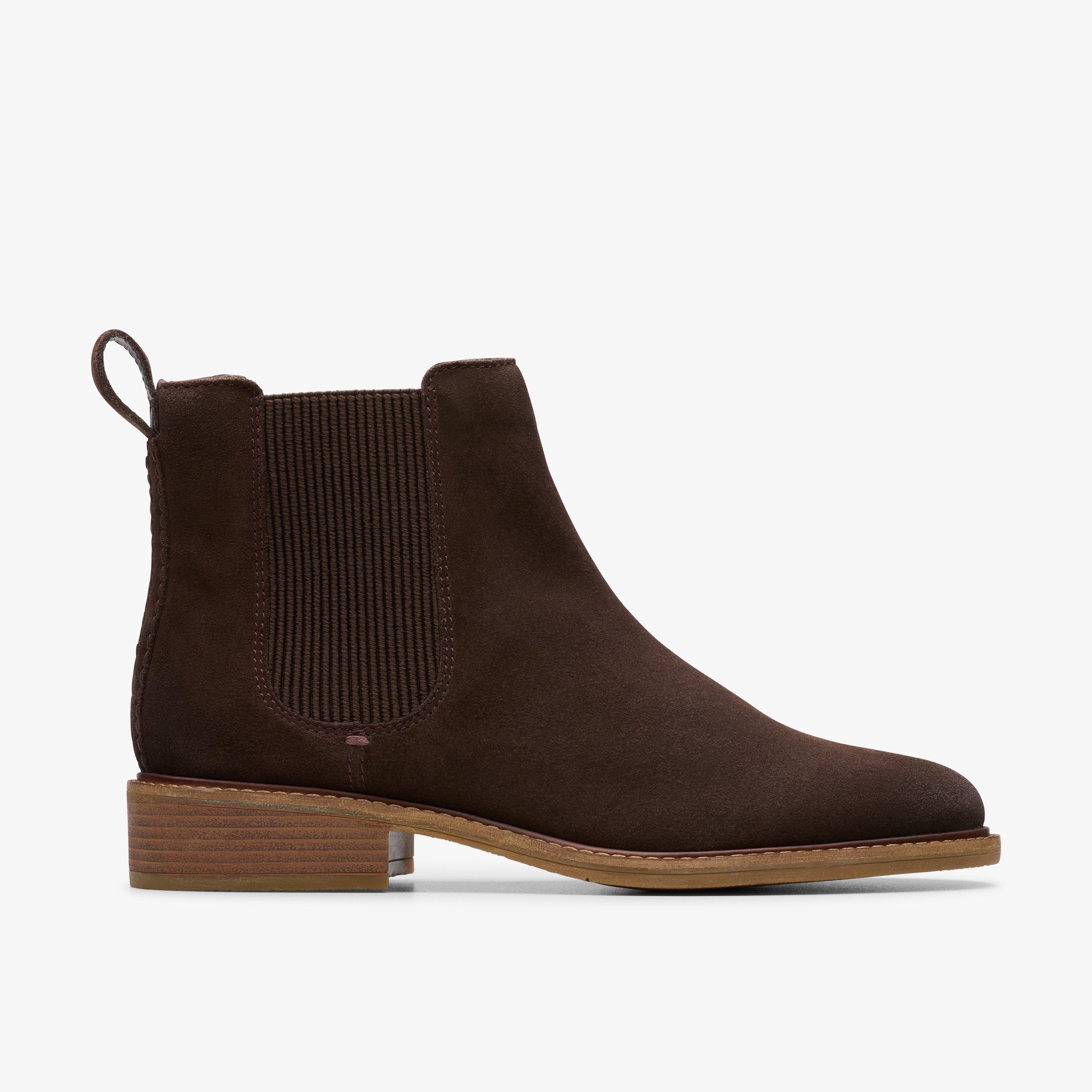 New women's brown botos Clarks selling Suede