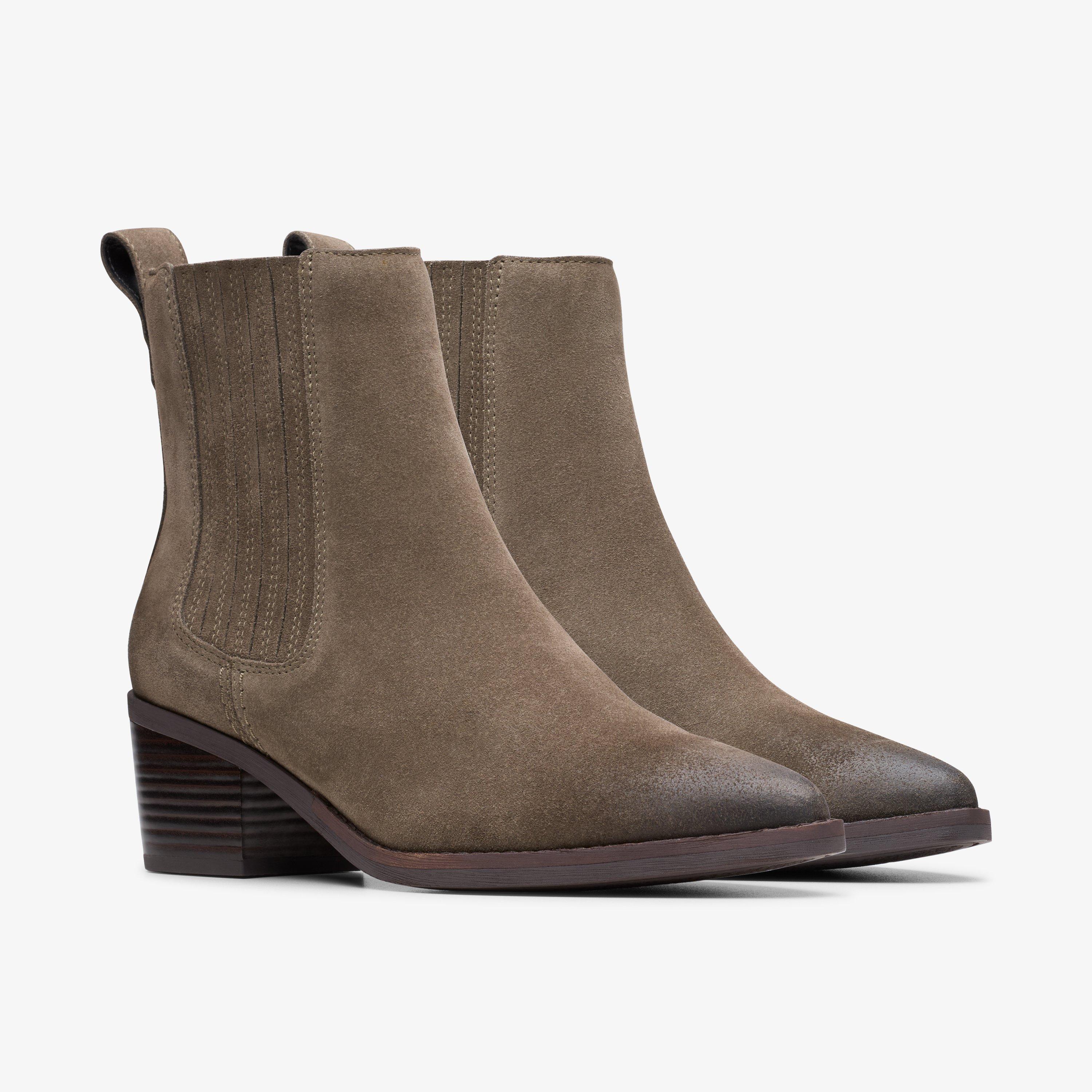 Clarks suede chelsea fashion boots womens