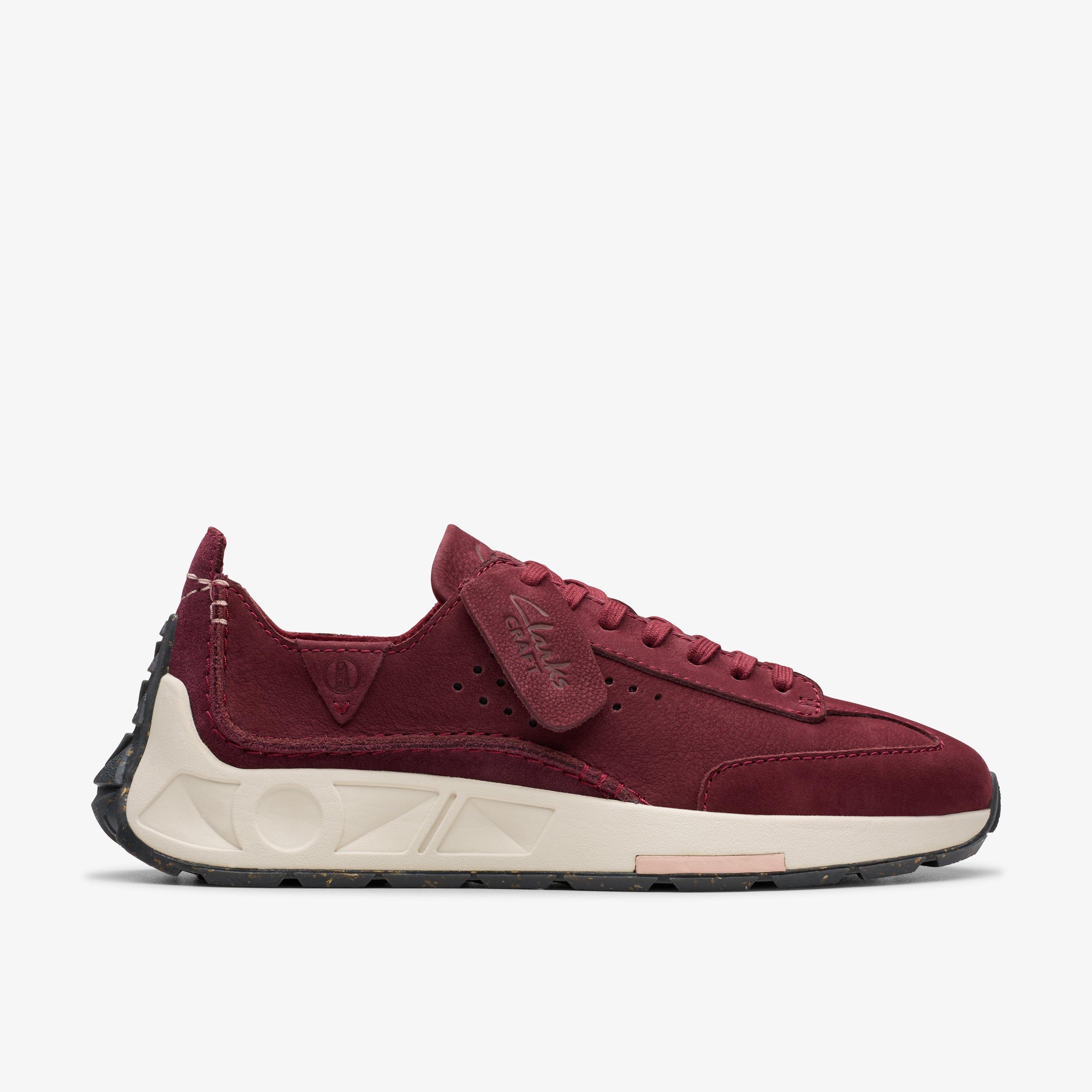 Clarks Womens Sneakers Craft Speed Burgundy Nubuck 9.5 Red