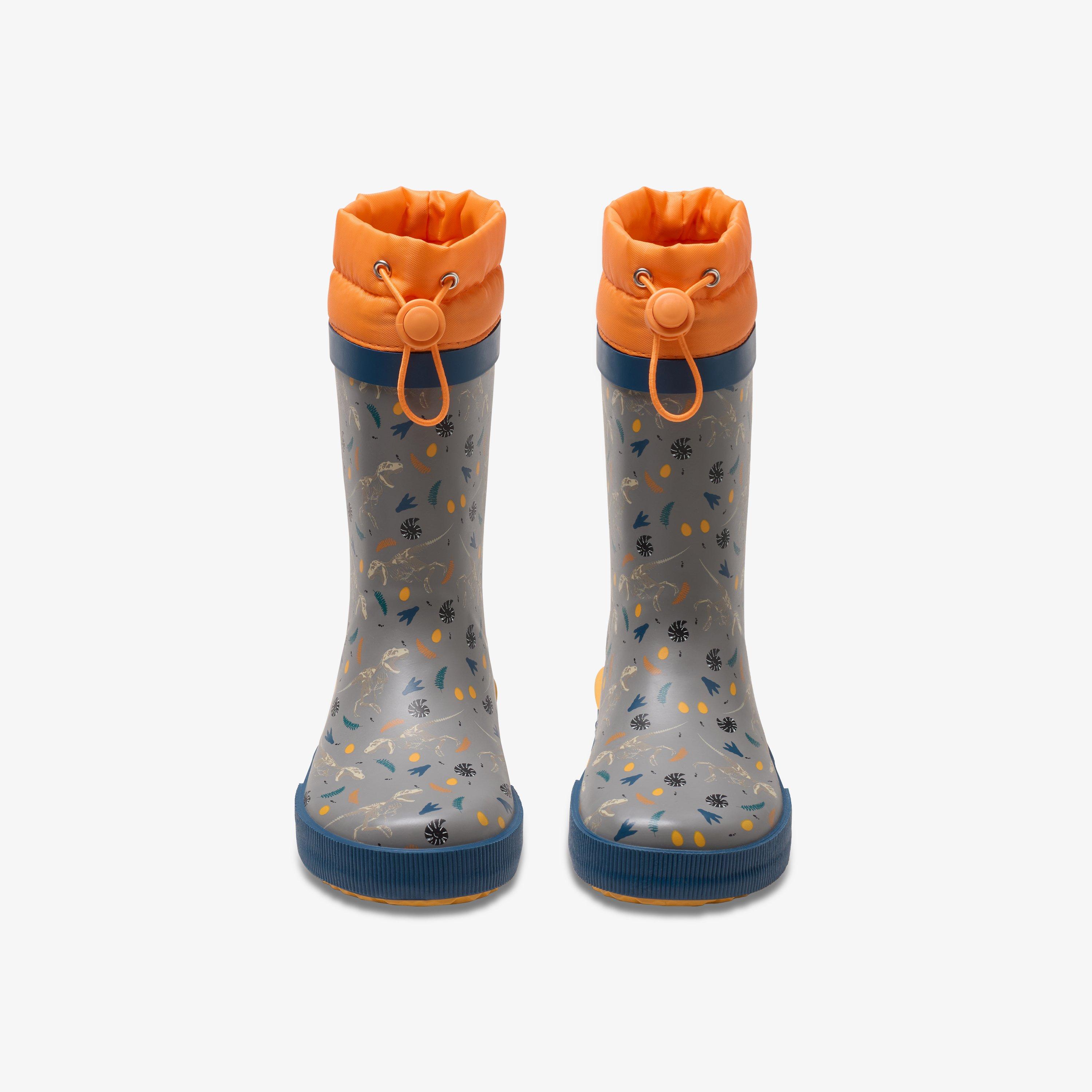 Tarri Race Kid Grey Print Wellies, view 6 of 6