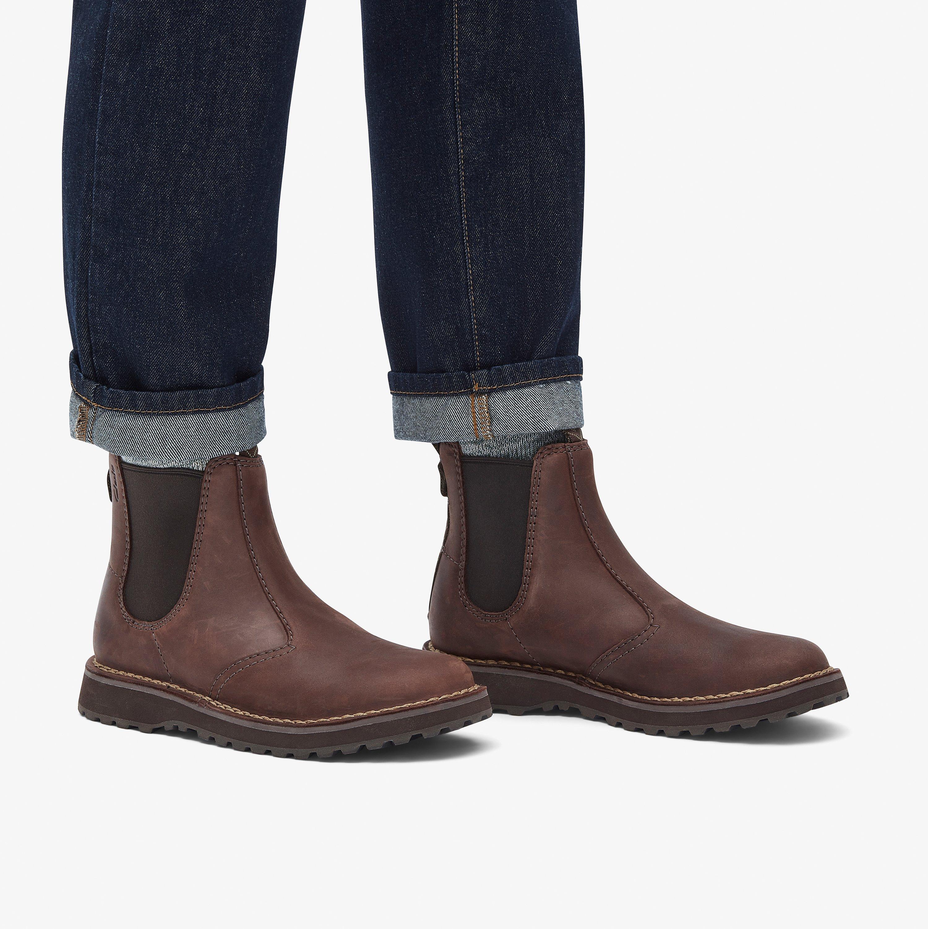 Solsbury Easy Dark Brown Leather Ankle Boots Chelsea Boots, view 2 of 12