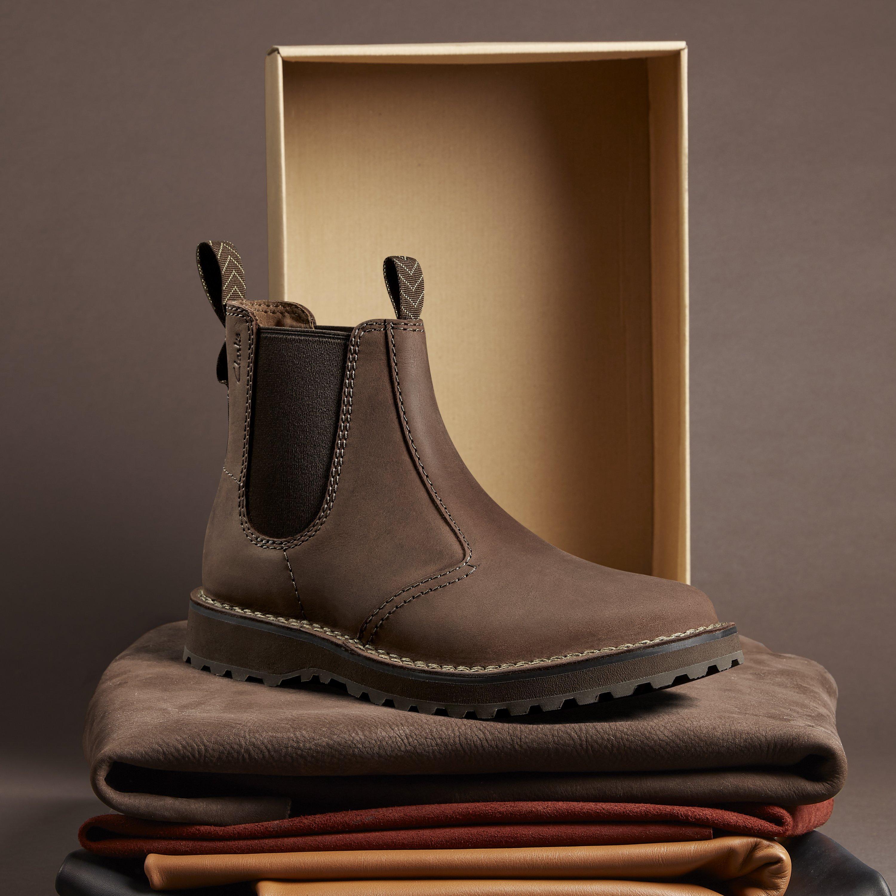 Solsbury Easy Dark Brown Leather Ankle Boots Chelsea Boots, view 3 of 12