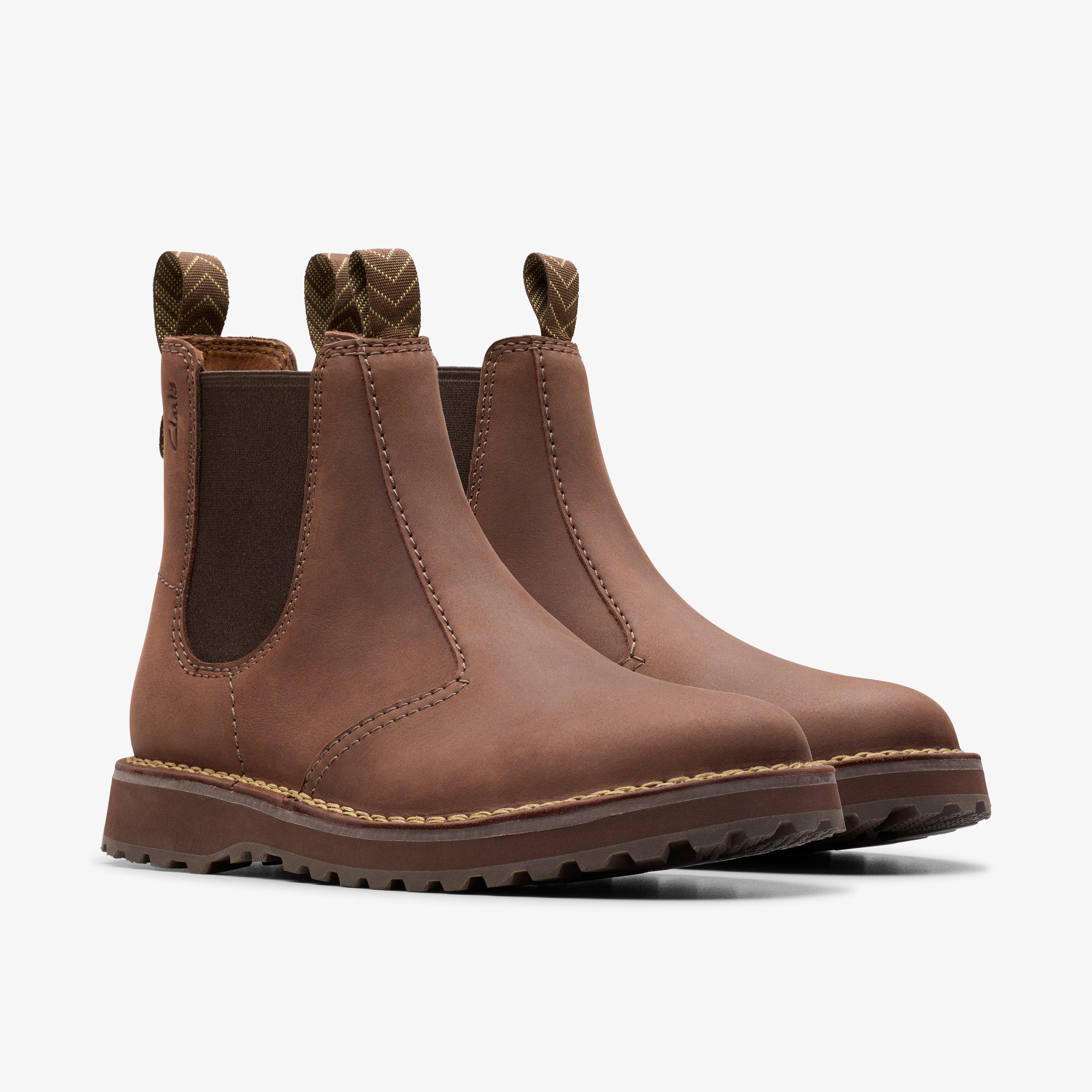 Solsbury Easy Dark Brown Leather Ankle Boots Chelsea Boots, view 9 of 12