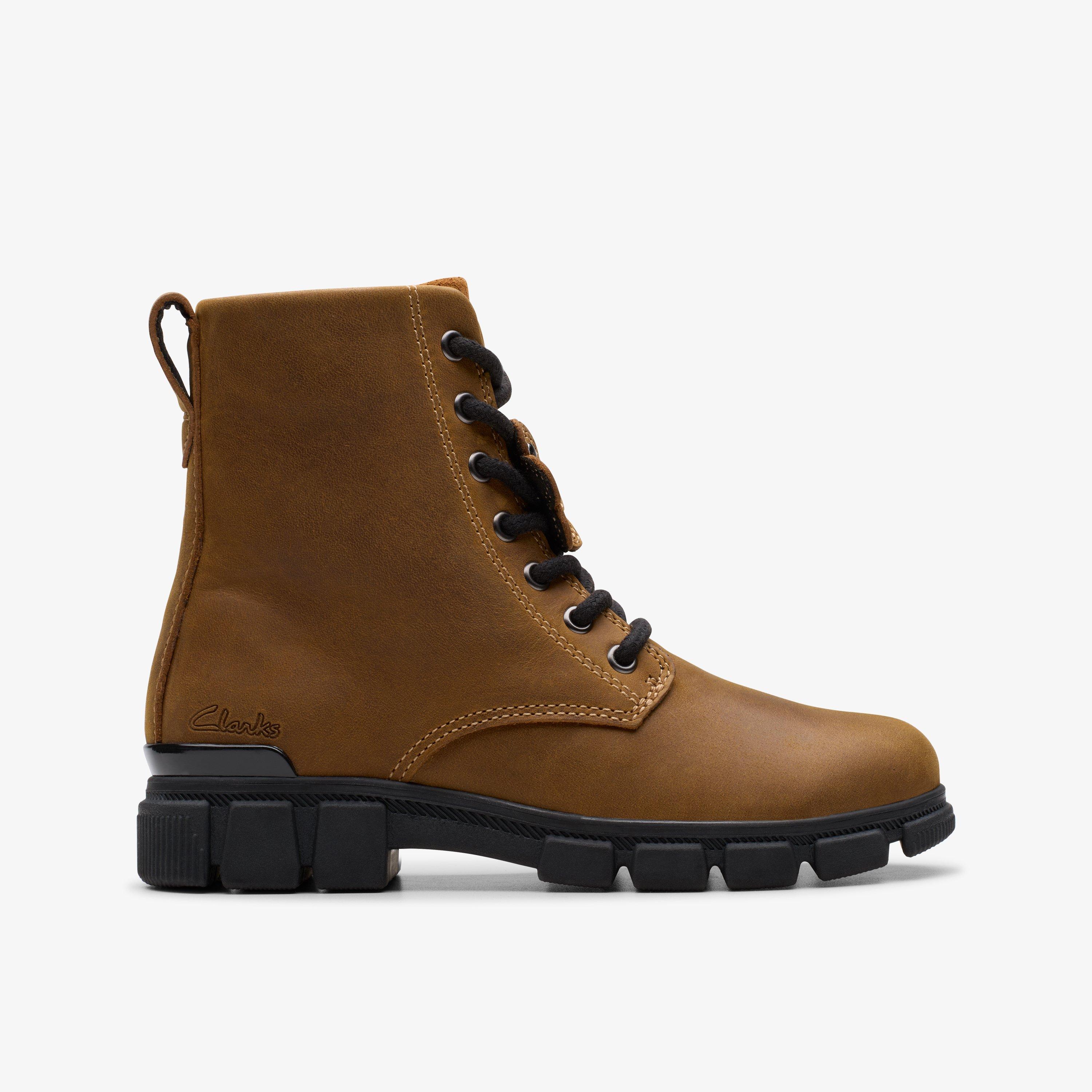 Evyn Top Kid Tan Ankle Boots Lace Up, view 1 of 6