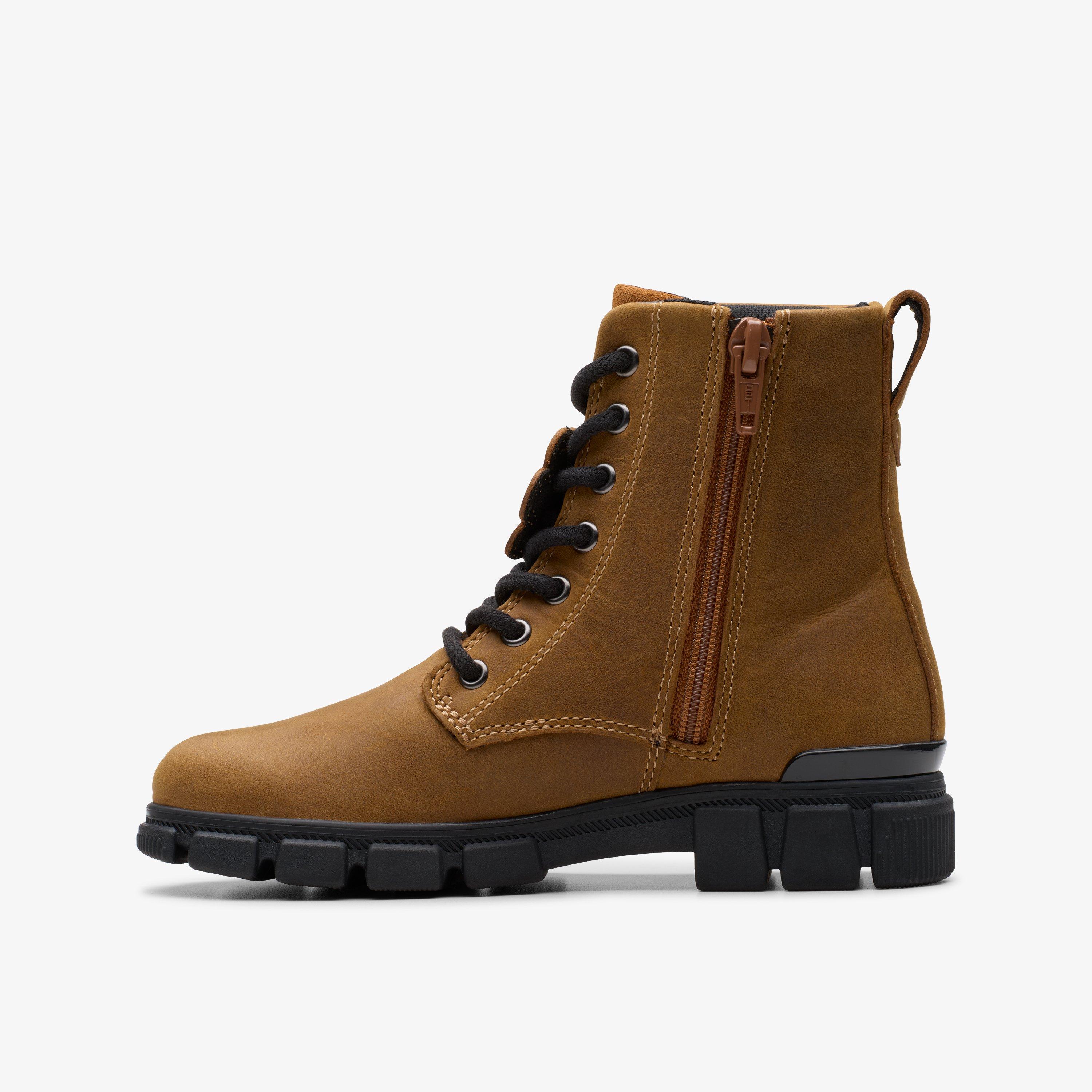 Evyn Top Kid Tan Ankle Boots Lace Up, view 2 of 6