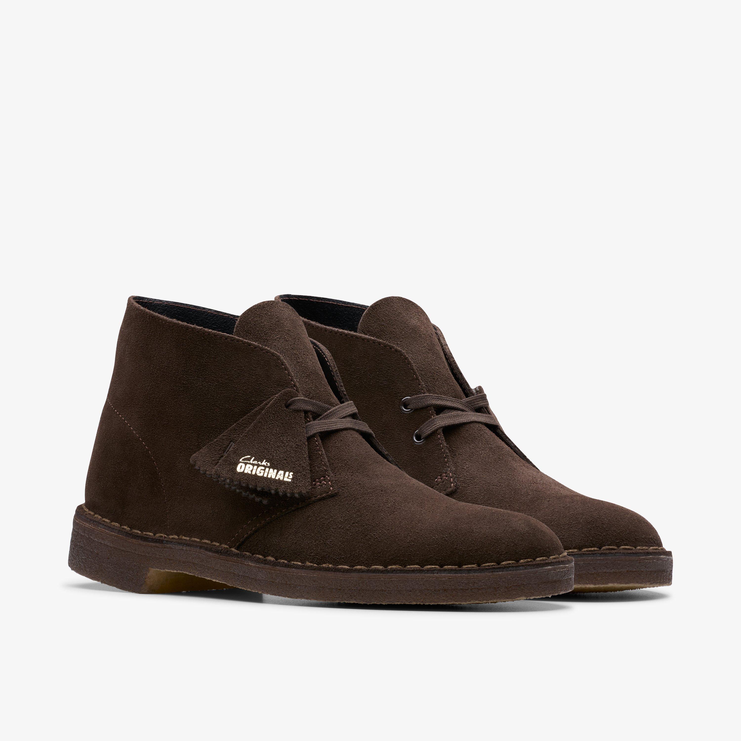 Clarks desert boots brown leather online