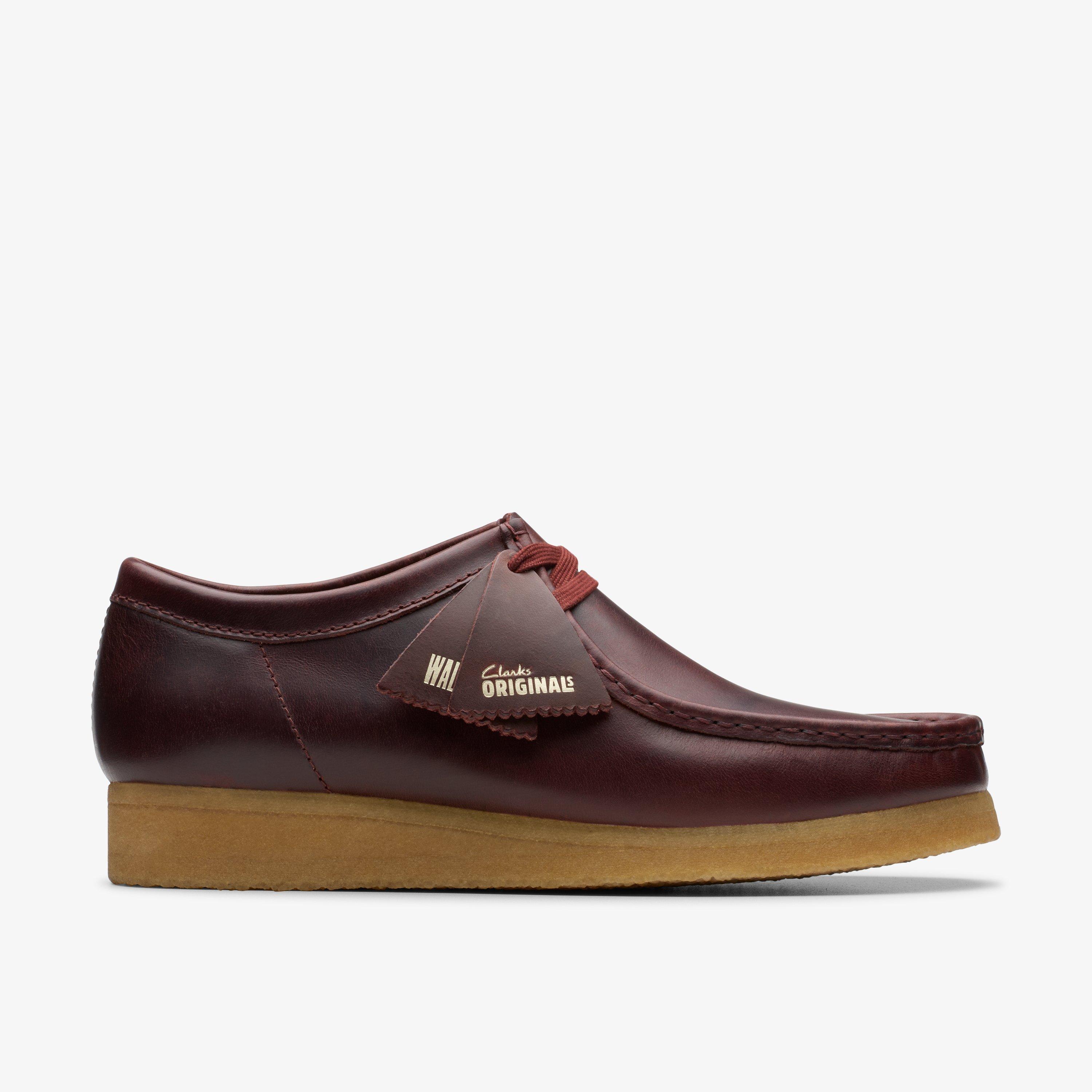 Brown leather wallabee clarks online