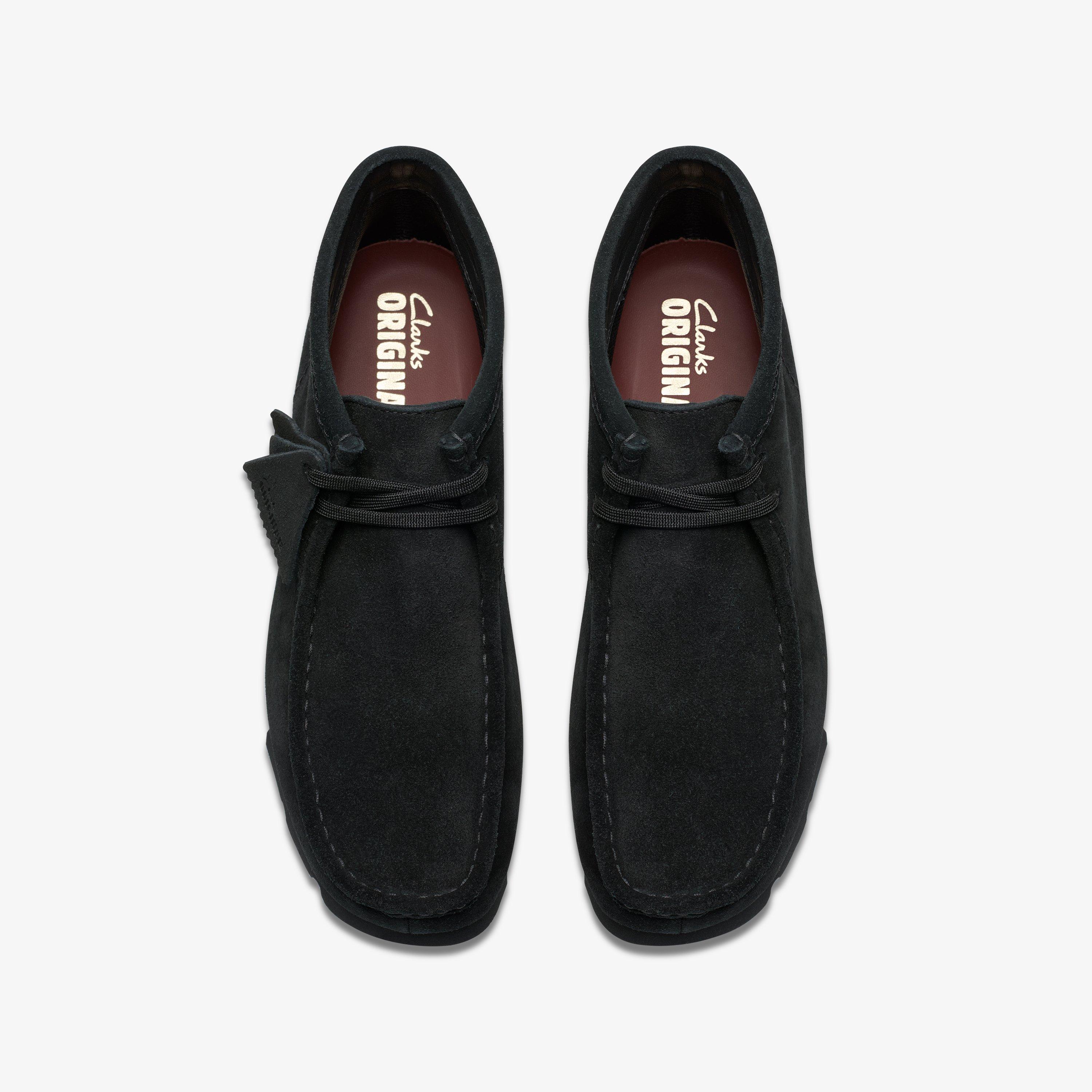 Clarks Originals Wallabee Boot - Stivaletto In Pelle Scamosciata Donna - Colore Nero, Suola In Gomma, Tacco Piatto 30mm