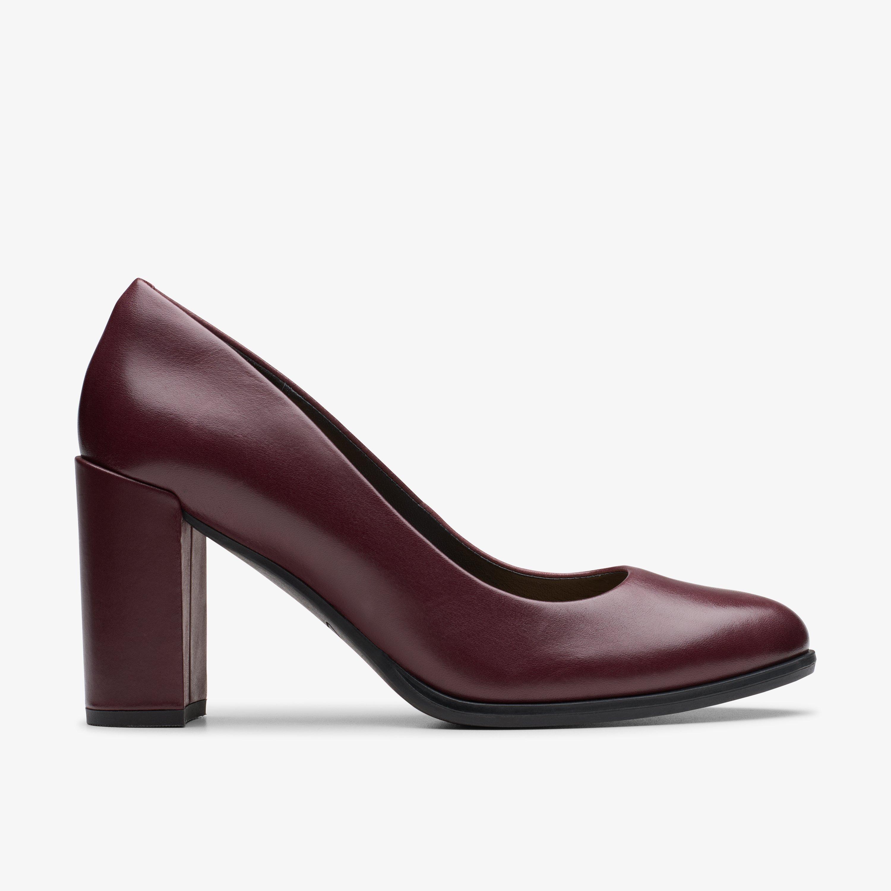 Clarks burgundy heels best sale